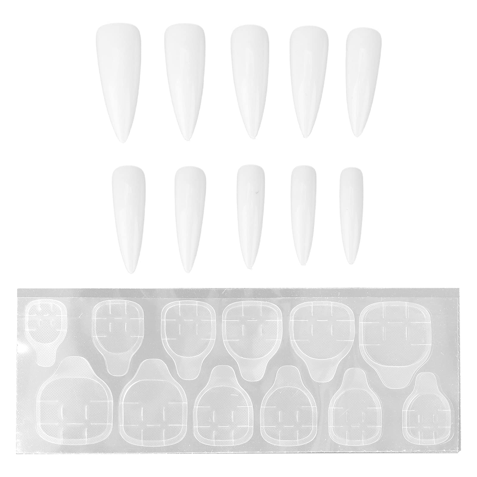 Professional Transparent Nail Tips for Salon & Home Use - High-Quality Acrylic Nail Extensions with Jelly Stickers - Perfect for Manicures, Nail Art & DIY Beauty