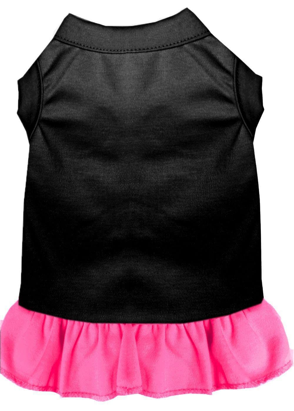 Plain Black Pet Dog & Cat Dress with Light Pink Trim - Small Size (3-6 lbs) | Cute Outfit for Small Breed Puppies & Kittens | Perfect for Parties, Photos & Special Occasions