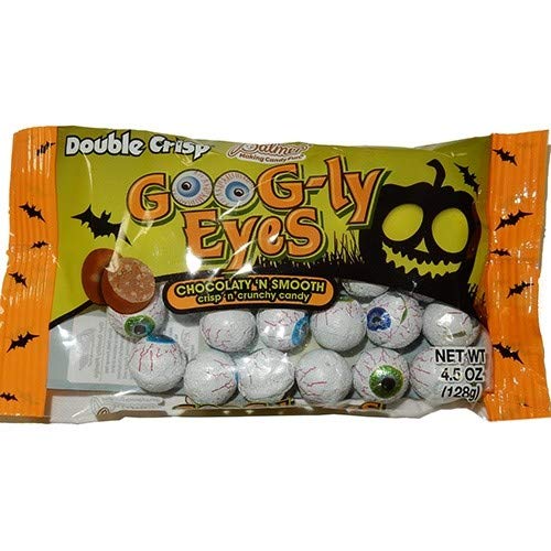 PALMER Double Crisp Googly Eyes Chocolate Candy - Smooth, Crispy & Crunchy Individually Wrapped Halloween Treats (4.5 oz) - Perfect for Trick-or-Treating, Party Favors & Holiday Snacking