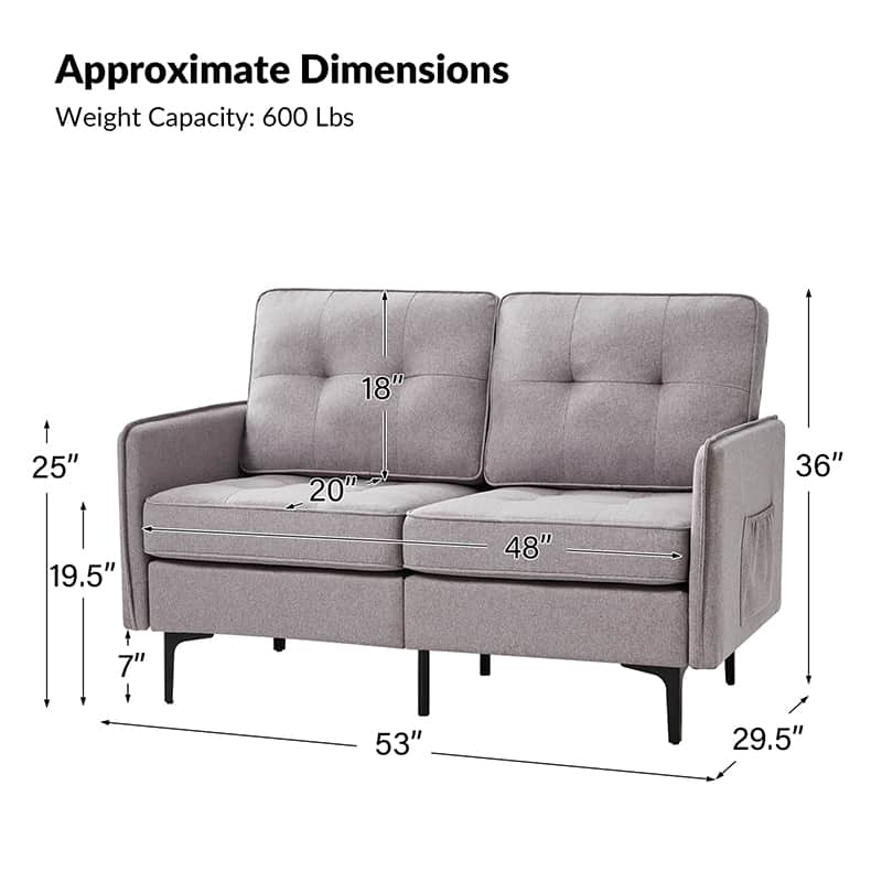 Ricarda Sofa with Removable Cushions - Easy to Clean Modern Living Room Furniture for Home & Office Comfort