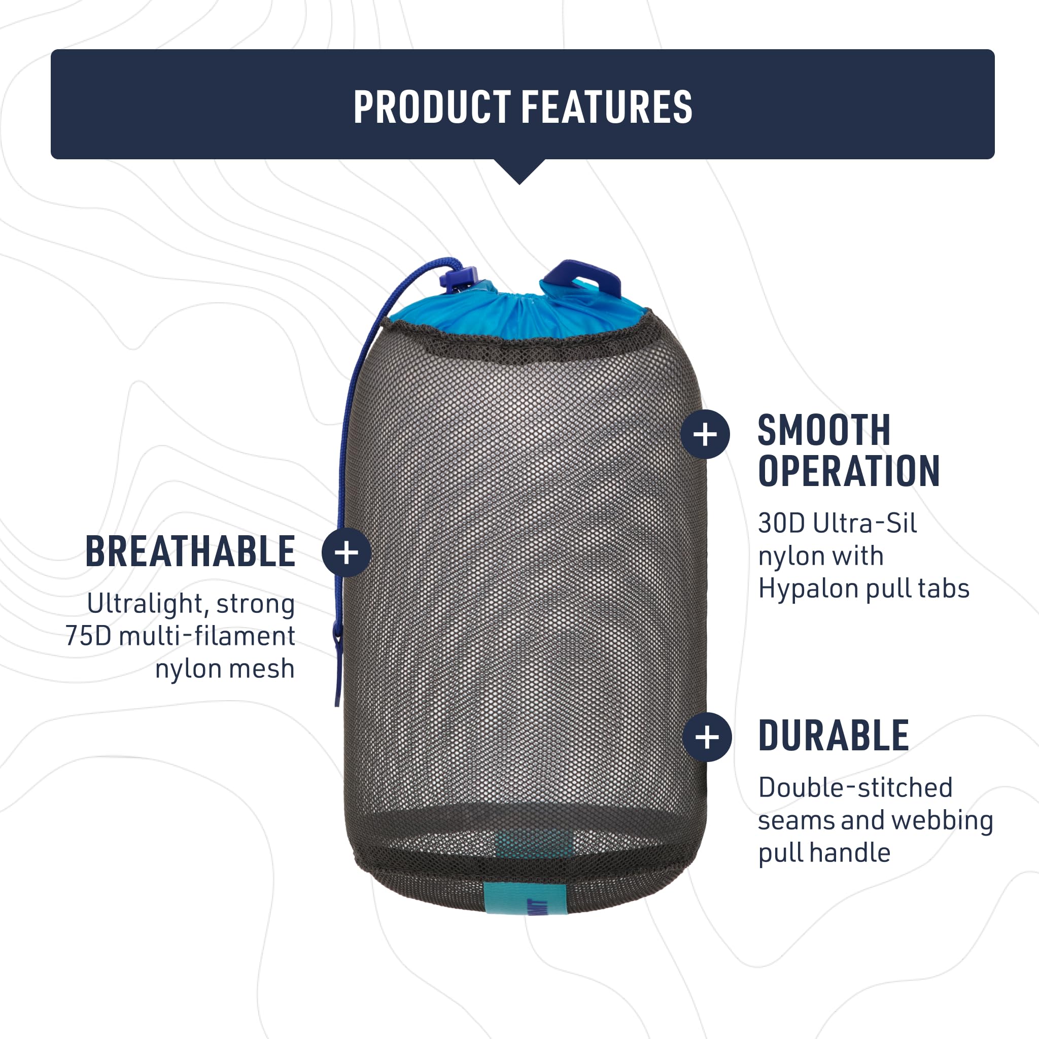 Sea to Summit Ultralight Mesh Stuff Sack 3-Piece Set - Compact Organizer for Camping, Hiking & Travel Gear Storage