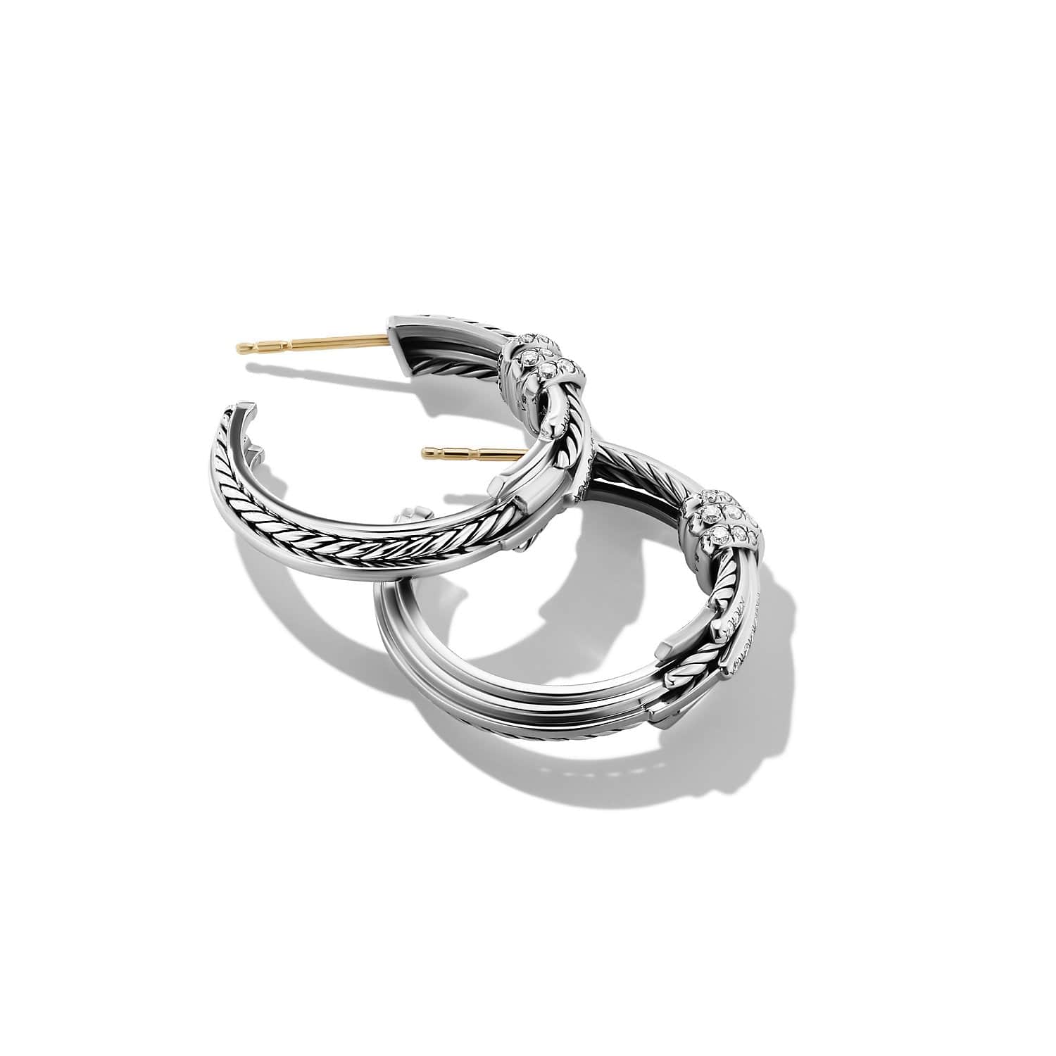 Angelika Hoop Earrings with Pave Diamonds - 14K Gold Plated Dainty Huggie Earrings for Women, Perfect for Everyday Wear & Special Occasions