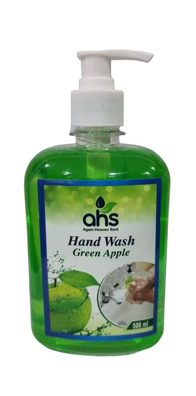 Ahs Agam Heaven Sent Green Apple Hand Wash - 500ml, Light Green | Refreshing & Moisturizing Liquid Soap for Kitchen, Bathroom & Office | Natural & Gentle Cleansing