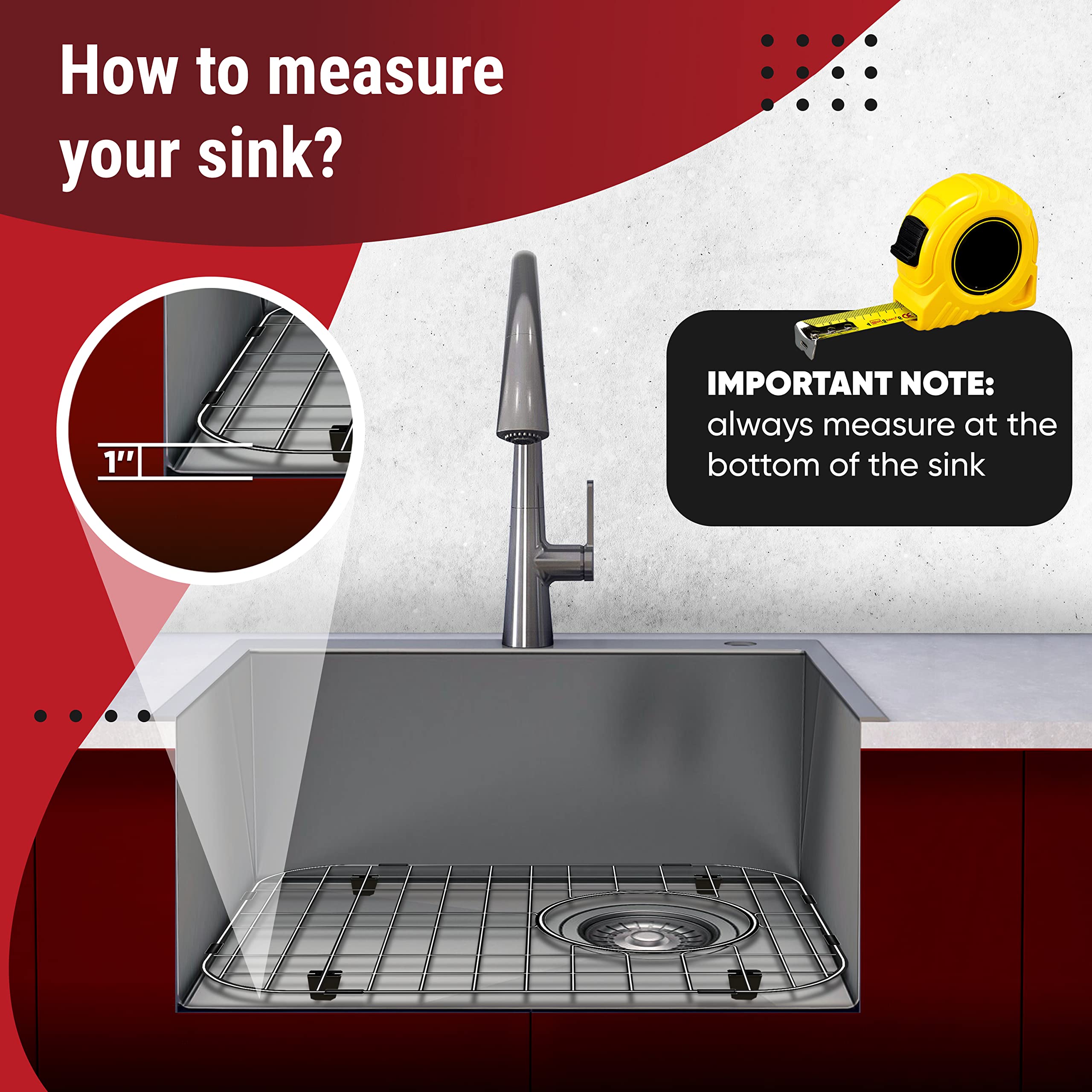Stainless Steel Kitchen Sink Protector Set (13