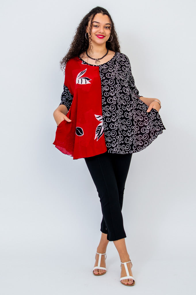 Gayle Top Lattice Mix Women's Fashion Blouse - Perfect for Casual Outings, Dates & Summer Wear