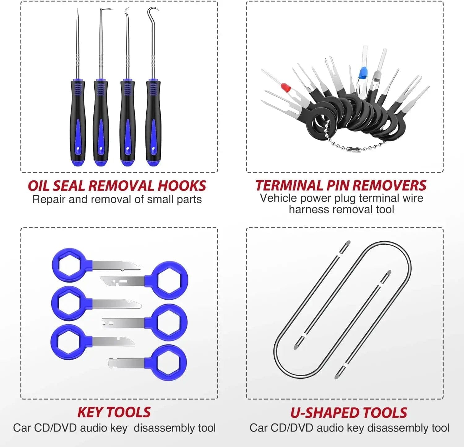 88-Piece Auto Trim Removal Tool Kit - Blue - Perfect for Car Interior Panel & Door Panel Removal, DIY Auto Repair & Detailing