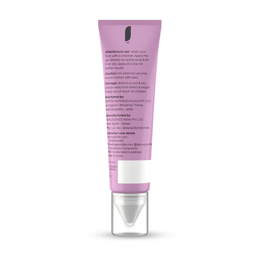 PLIX The Plant Fix Jamun Acne Spot Corrector Gel - Reduces Active Acne, Controls Oil & Soothes Inflammation | Day & Night Treatment for Men & Women | 15g | Perfect for Travel & On-the-Go Skincare