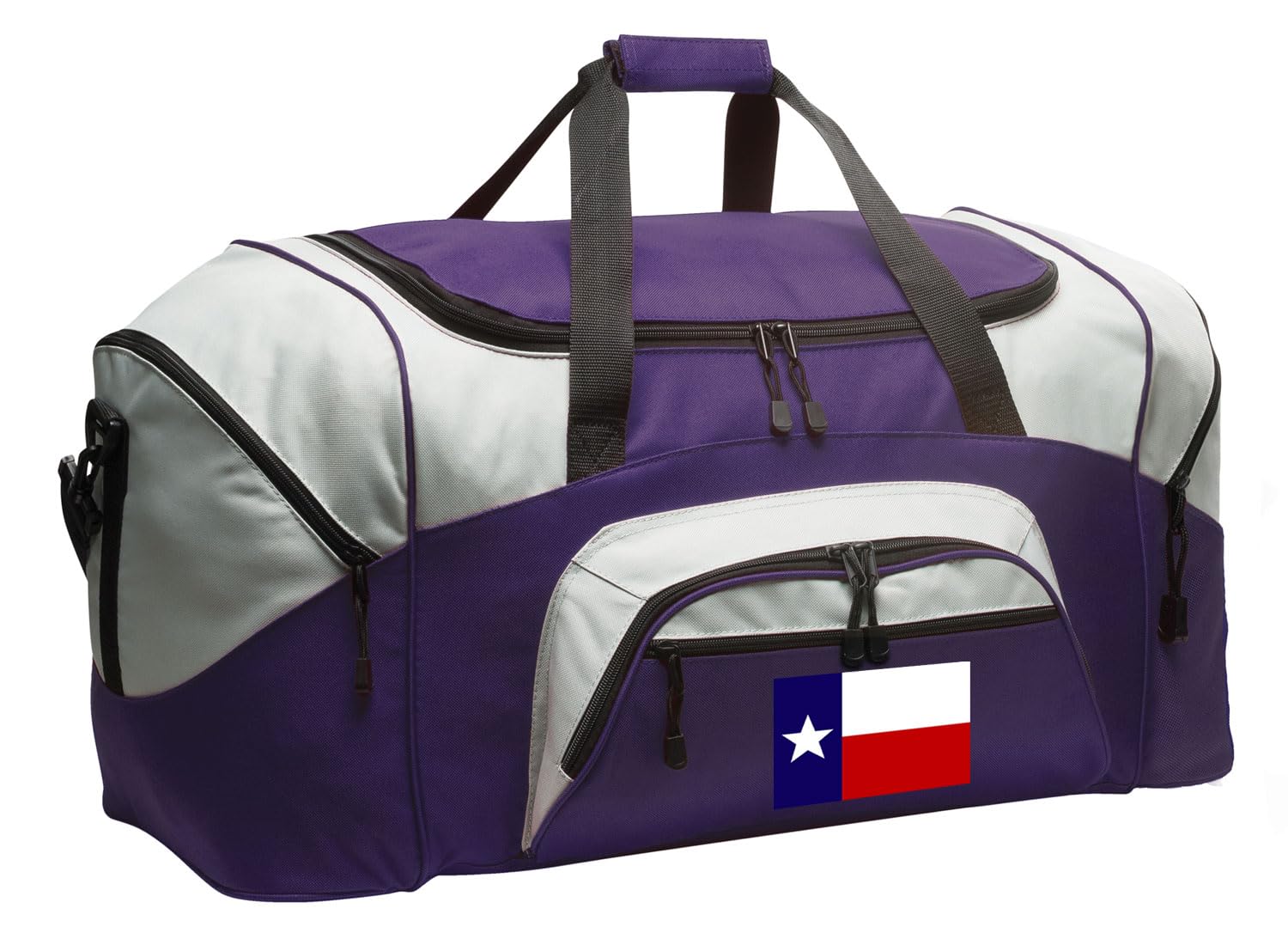 Texas Flag Duffle Bag - Large Purple Gym Bag for Travel, Workout & Sports | Durable Carry-On Bag for Men & Women
