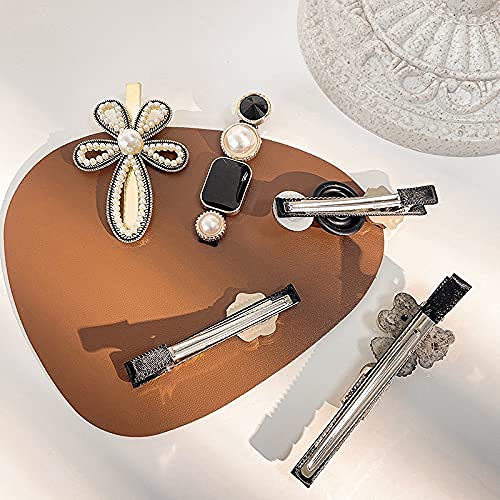 QURAX 5Pcs Black Hair Clips with Elegant Pearl - Women's Hair Accessories for Styling, Retro Bear Hair Pins for Girls - Perfect for Weddings, Parties & Everyday Use