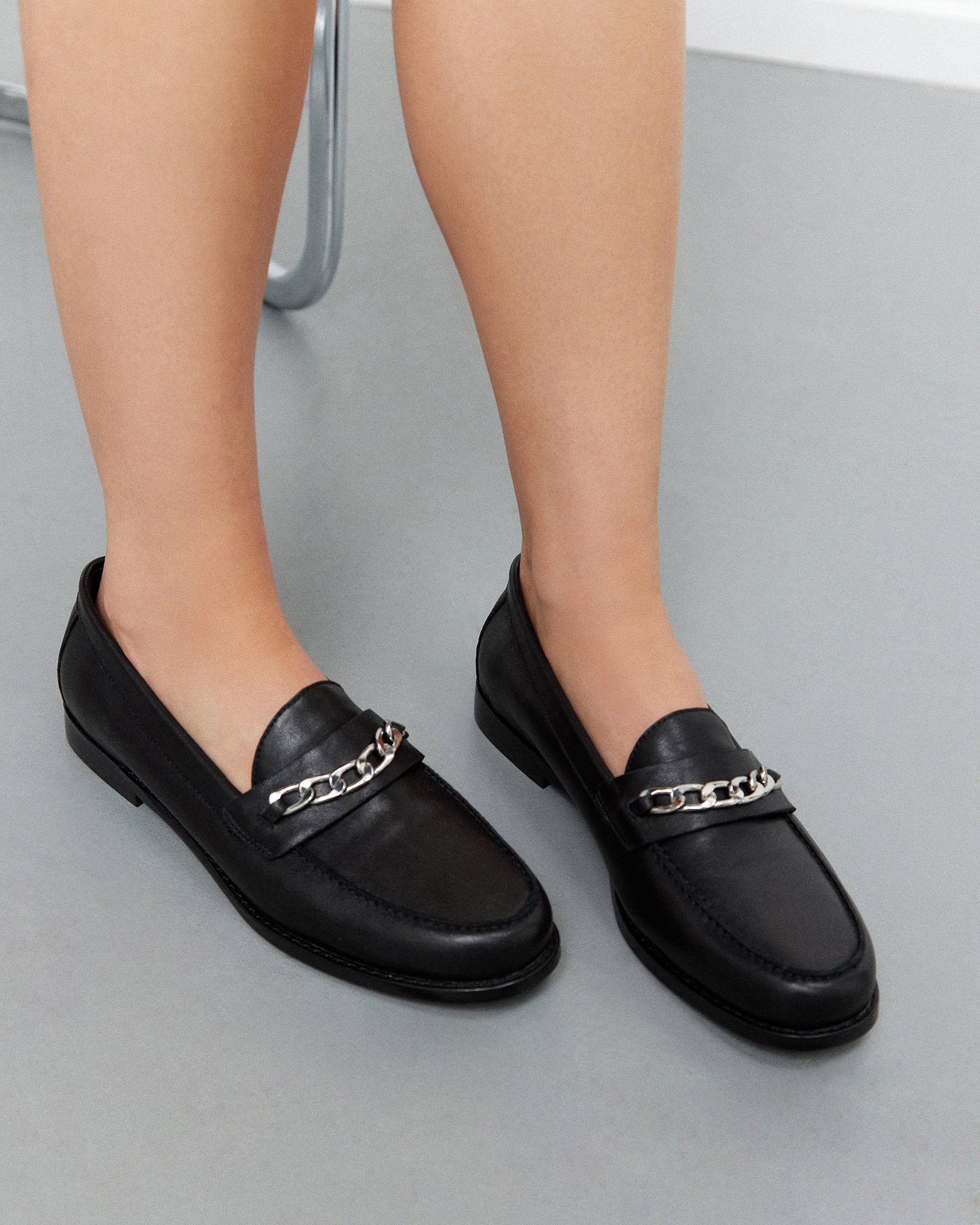 THEA Black Leather Loafers for Men & Women | Comfortable Slip-On Dress Shoes for Business, Office & Casual Wear