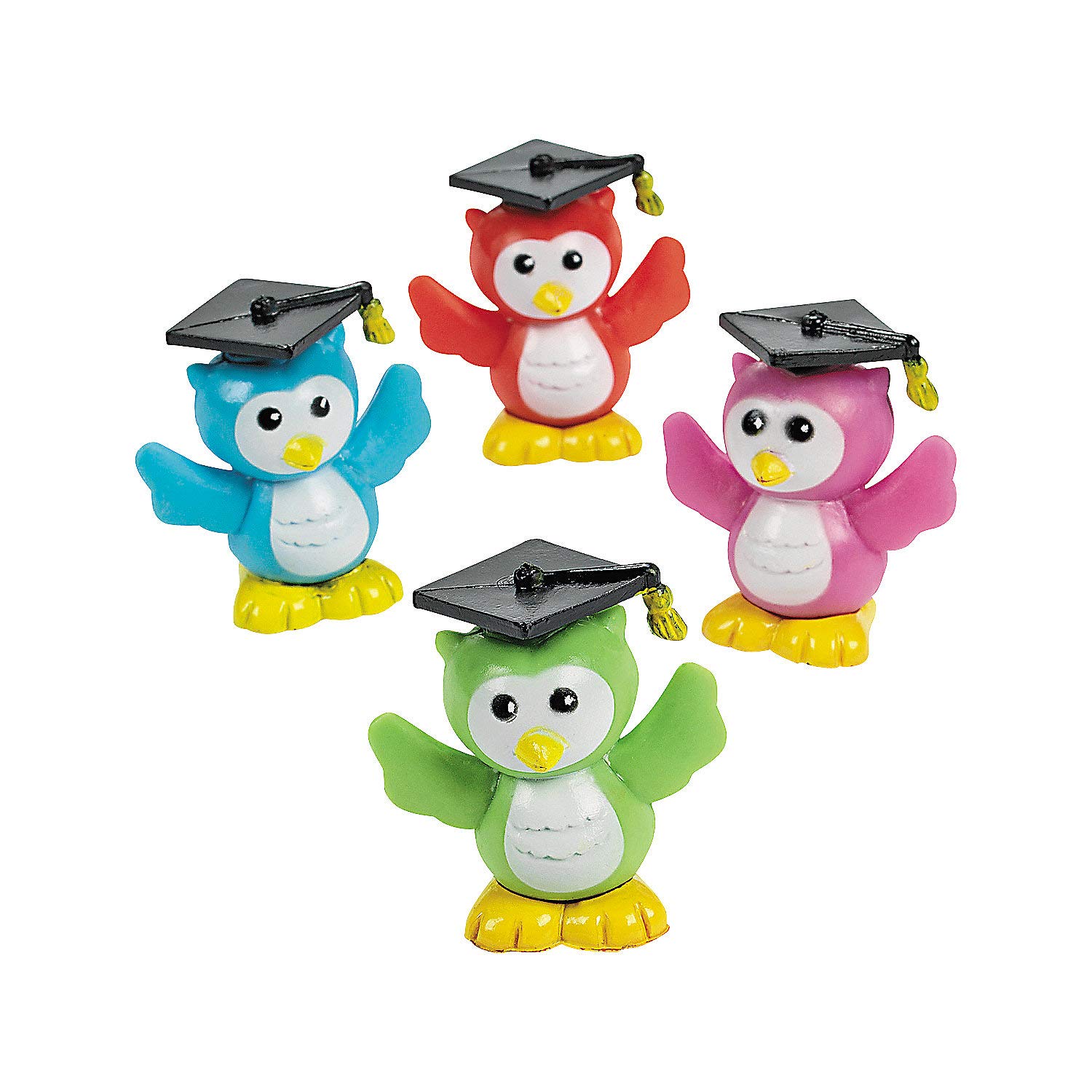 Fun Express Graduation Owl Vinyl Character Toy Set - 12 Piece Collectible Graduation Decorations for Party Favors, School Events & Gift Giving