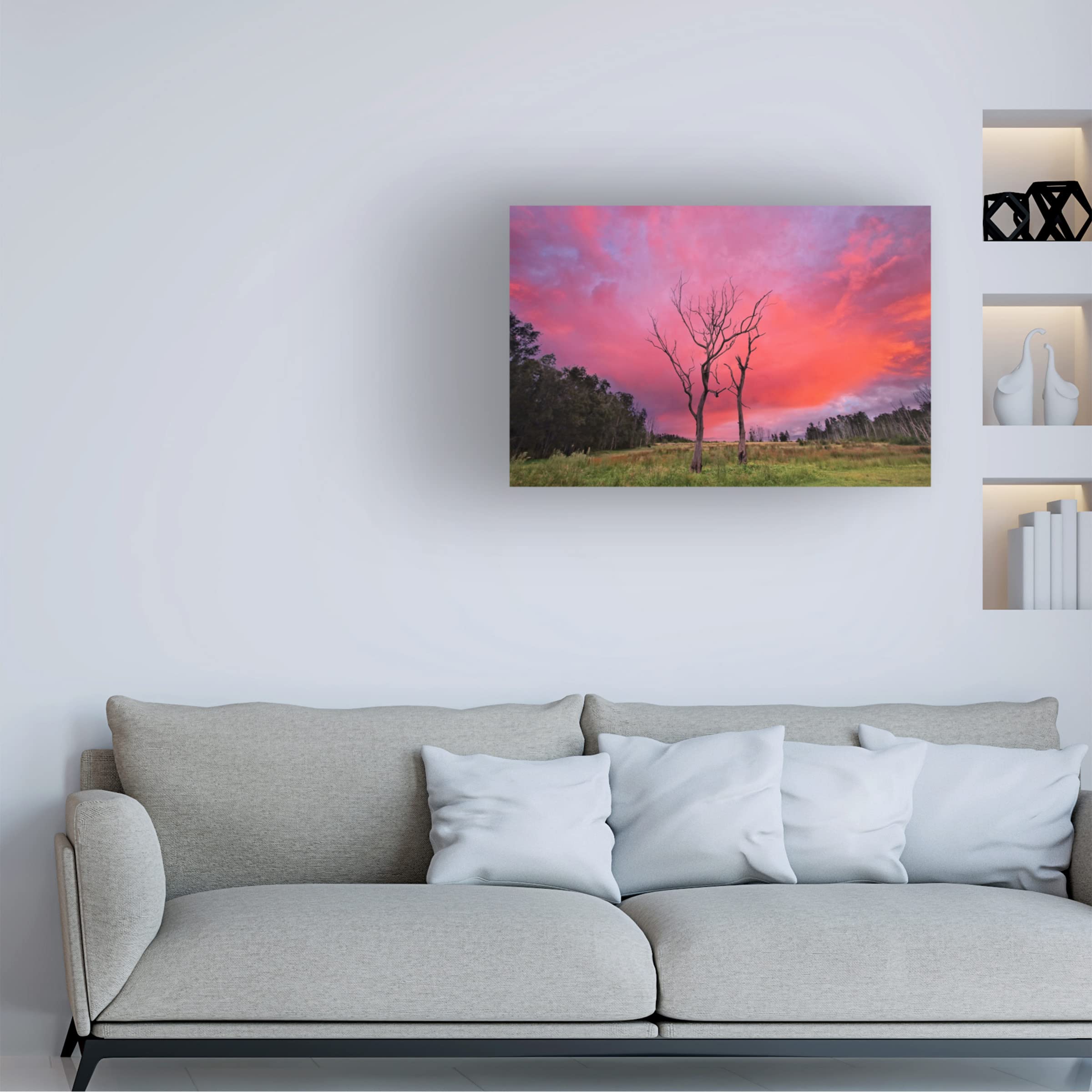 Trademark Fine Art 'Sunset Hug' Canvas Wall Art Print by Beata Czyzowska Young - Romantic Sunset Painting for Living Room, Bedroom & Office Decor