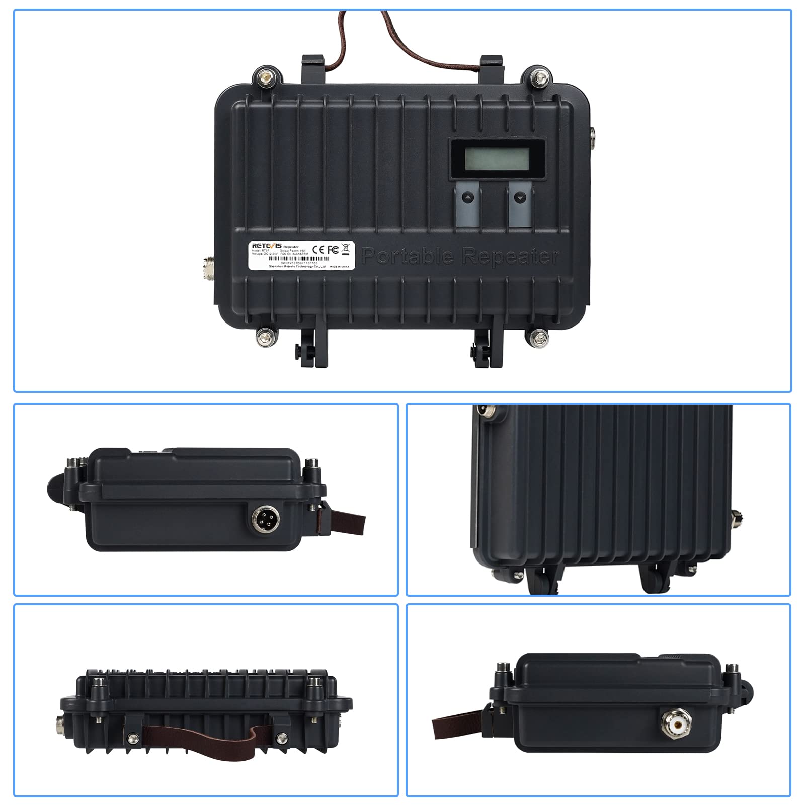 Retevis RT97 Portable Repeater Kit & RT29 Long Range Walkie Talkies Set - Full Duplex Custom Frequency Radio Repeater (1 Pack) + 16-Channel Rugged Two-Way Radios (2 Pack) with Antenna - Ideal for Outdoor Adventures, Construction Sites, and Emergency Communications