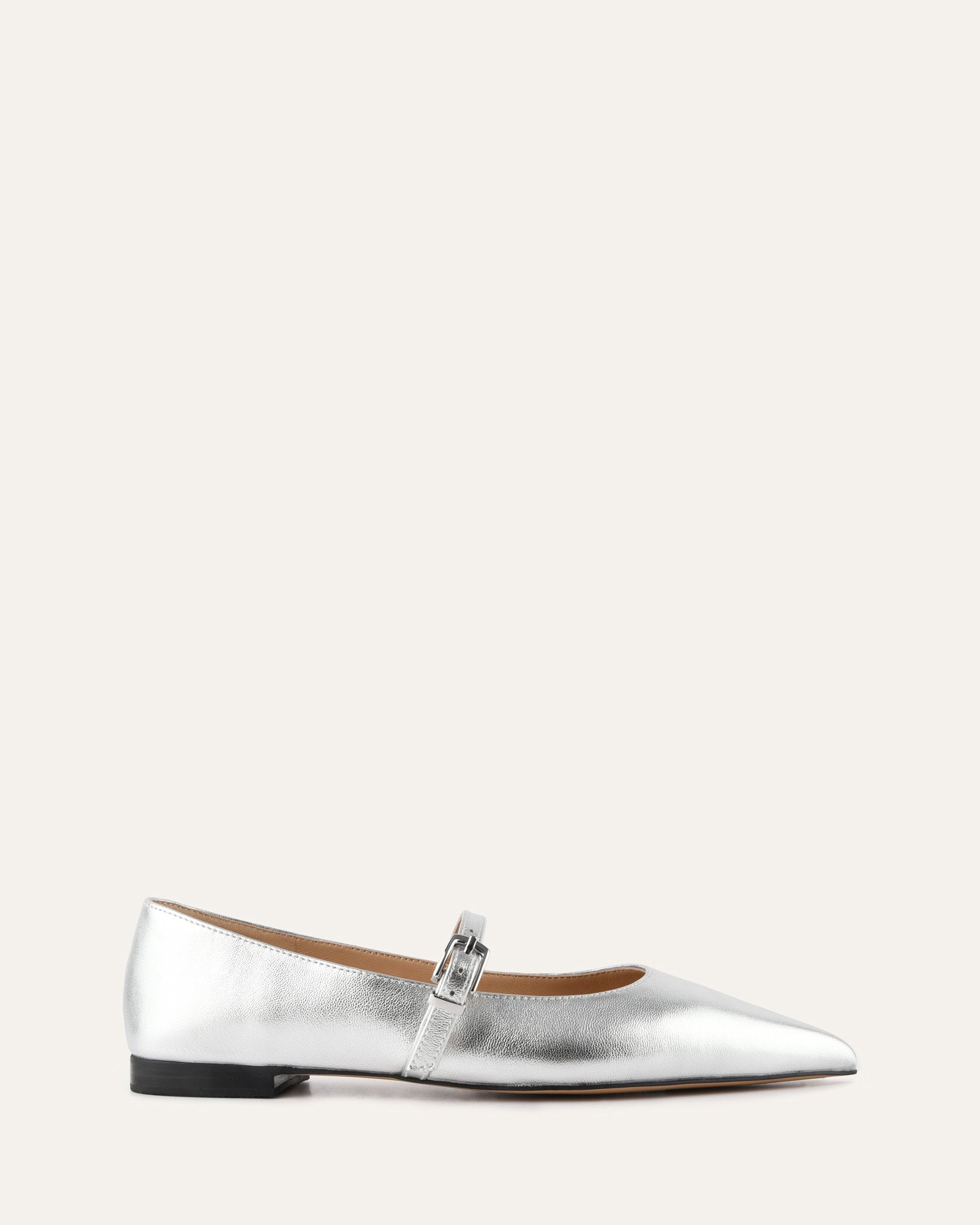 DILARIA Women's Silver Leather Dress Flats - Comfortable & Elegant Shoes for Weddings, Parties & Office Wear