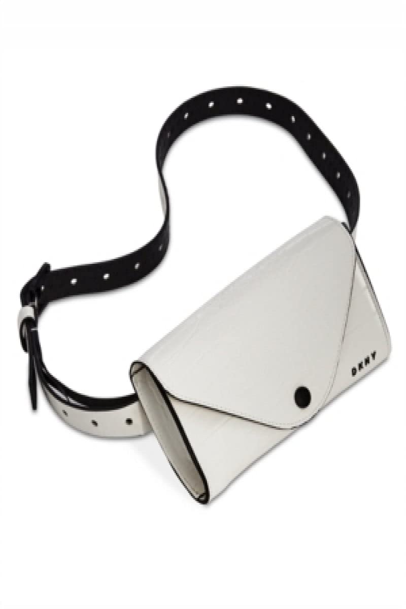 DKNY Croc-Embossed Belt Bag for Women - Medium Size Crossbody Bag | Fashionable Waist Pack for Travel, Shopping & Everyday Use