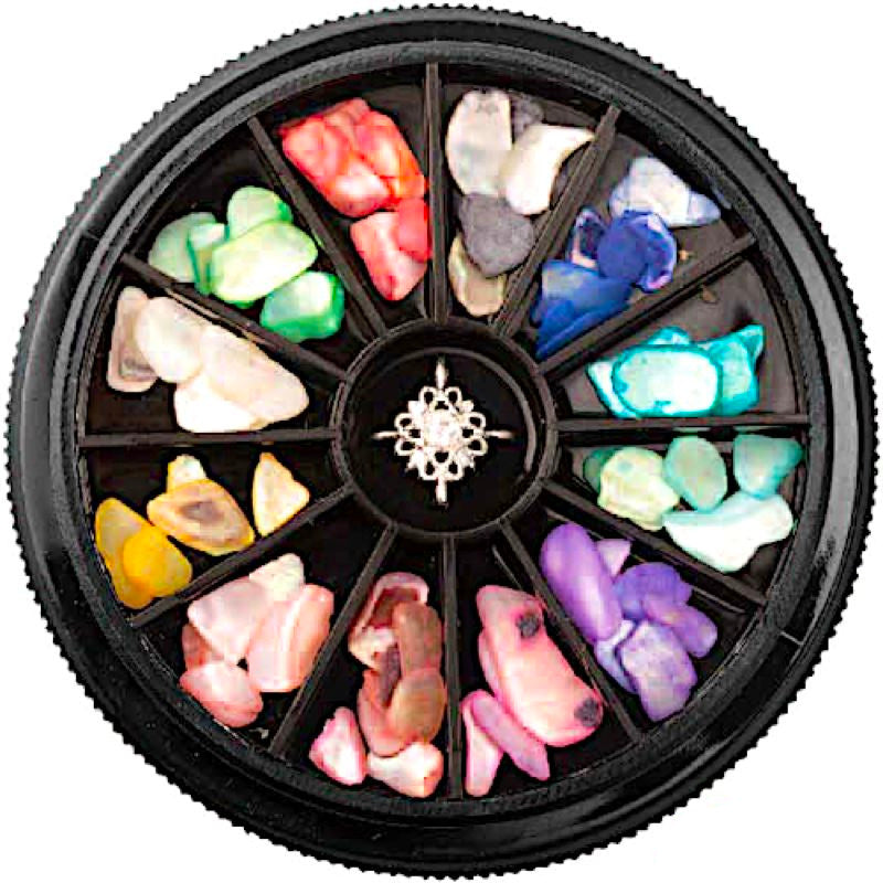 Mixed Nail Art Decoration Wheels - 12PCS Nail Design Accessories Kit for DIY Manicure, Salon & Home Use | Perfect for Nail Artists, Beginners & Professional Nail Technicians | Great for Parties, Weddings & Special Occasions