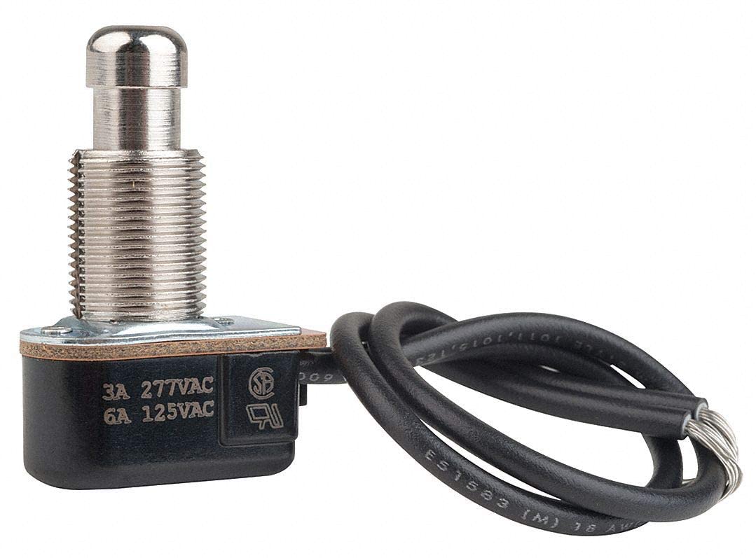 Carling Technologies SPST Miniature Push Button Switch - 2 Pack On/Momentary Off with Wire Lead Terminals for DIY Electronics, Automotive, and Industrial Control Panels