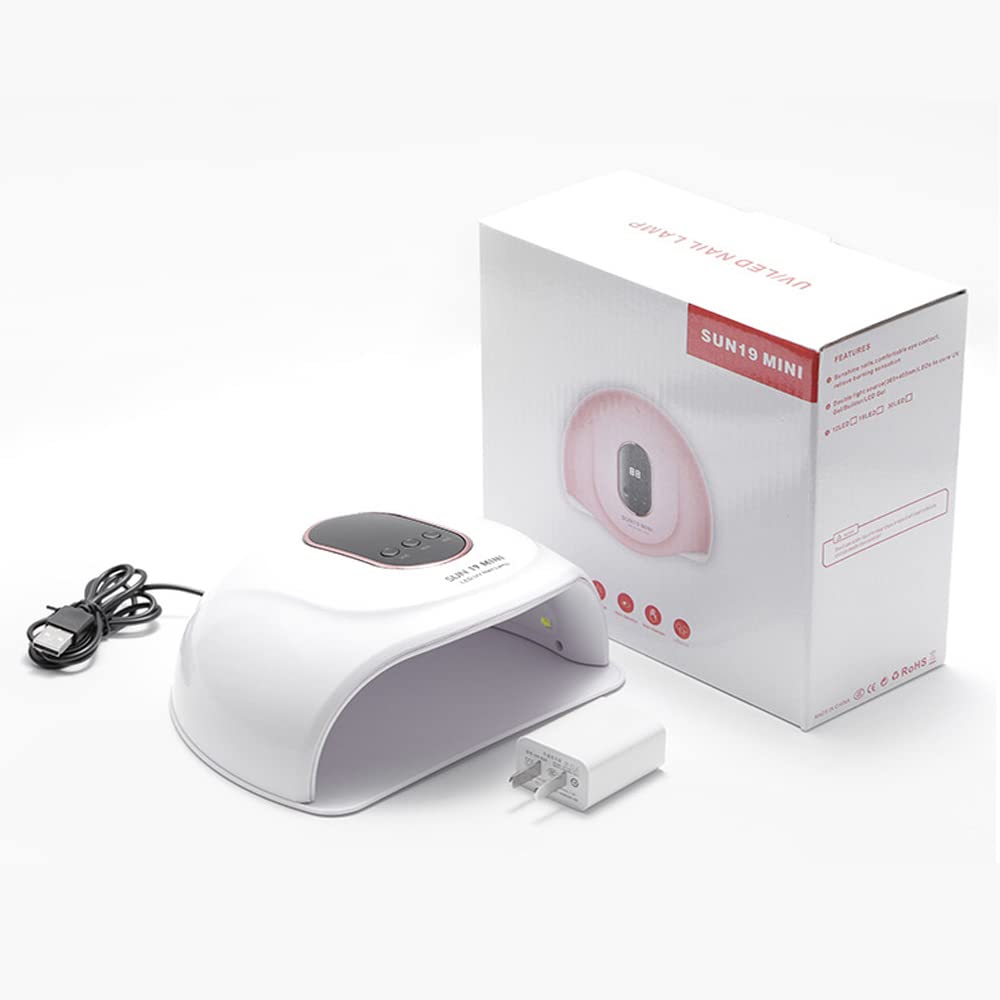 Professional 72W UV LED Nail Lamp with 18 Lamp Beads - Fast Drying Gel Polish Light for Salon & Home Use, 3 Timer Settings & Adapter Included (White) - Perfect for Manicures, Pedicures & Nail Art
