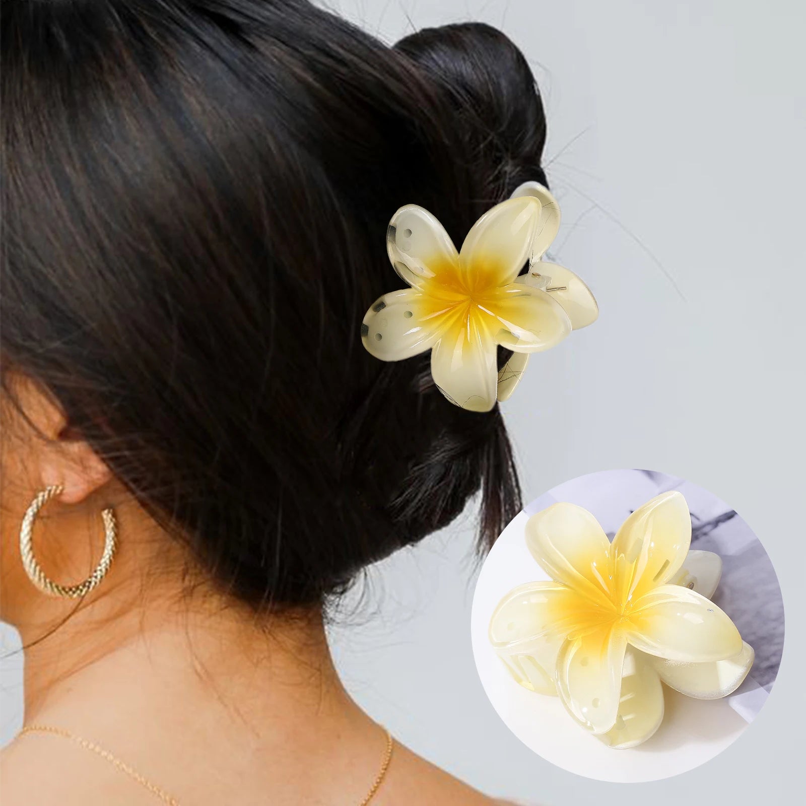 Exotic Frangipani Flower Hair Clip - Elegant and Stylish Hair Accessory for Women, Perfect for Weddings, Parties, and Everyday Wear