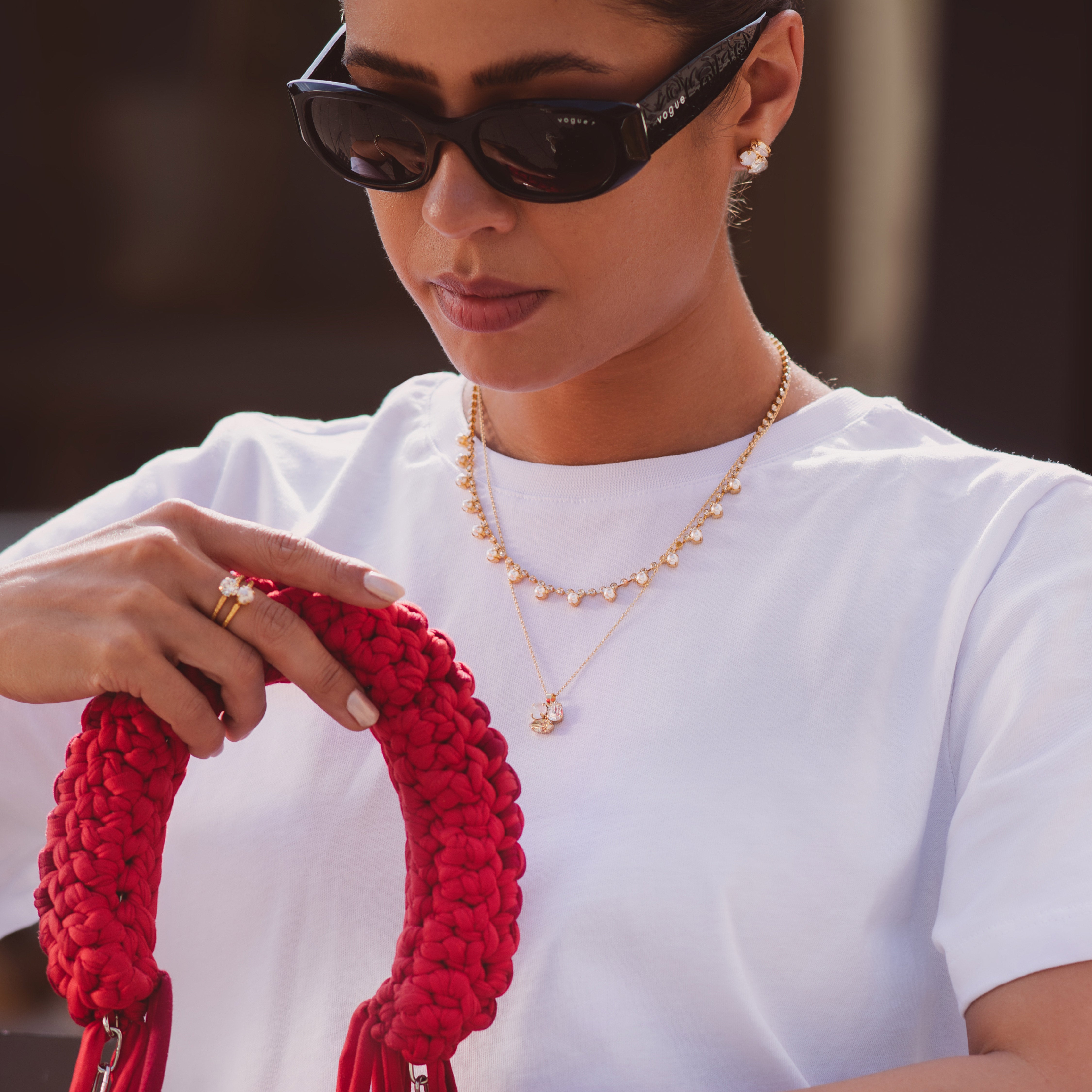 Elegant Ana Necklace in Golden Combo - Perfect for Weddings, Parties & Special Occasions | Dainty Gold-Tone Jewelry for Women