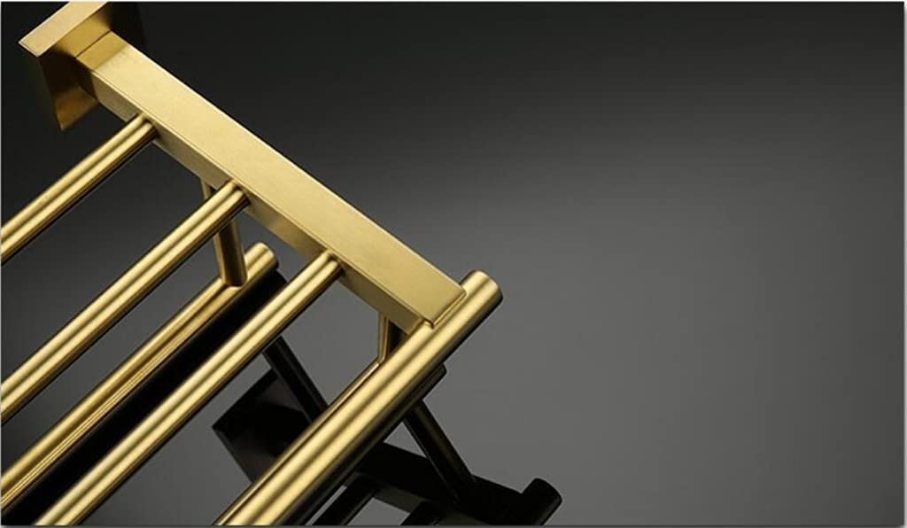 Brushed Gold Double Towel Bar - 40Cm Wall Mounted Stainless Steel Towel Rack - Waterproof & Rustproof for Bathroom & Kitchen - Perfect for Spa, Guest Bath, or Luxury Home Decor