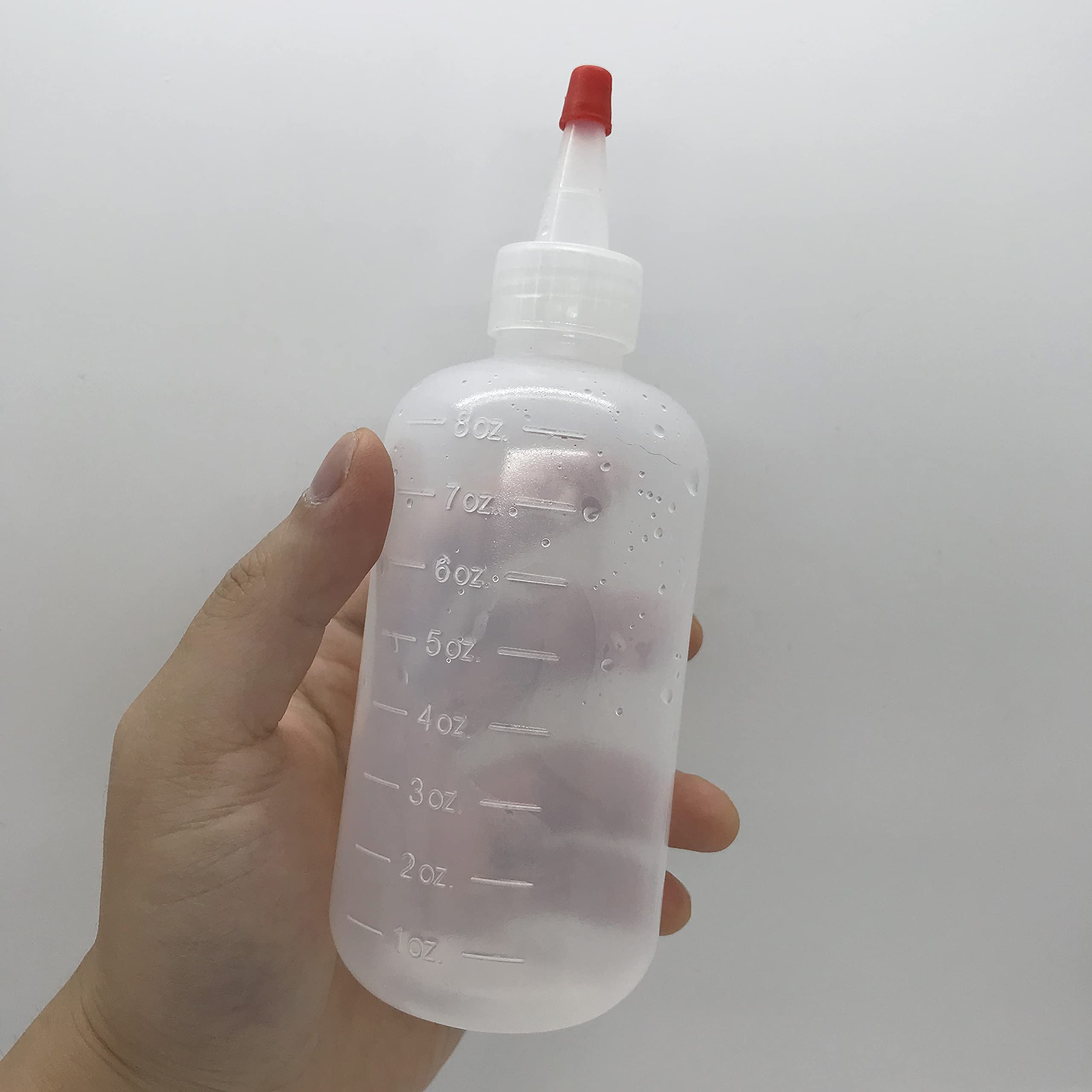 4 Pack 8oz BPA Free Applicator Bottles with Cap - Hair Coloring & Dyeing Oil Bottles for Salon, DIY Hair Treatment, Beard Dye, and Craft Projects