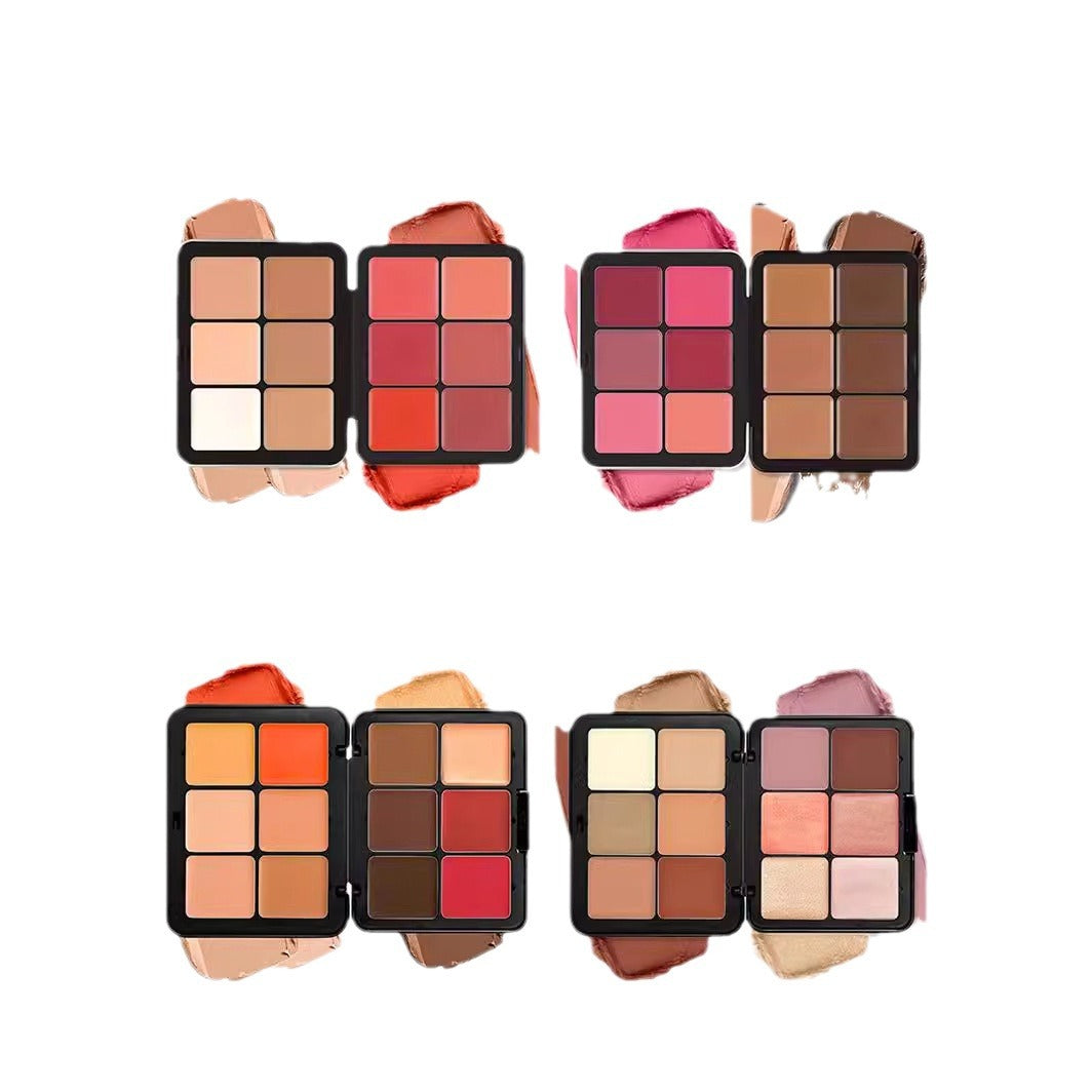 12 Color Blush & Concealer Makeup Palette by CARLA SECRET - Creamy Contour, Highlight & Conceal Kit for Professional & Everyday Makeup Looks
