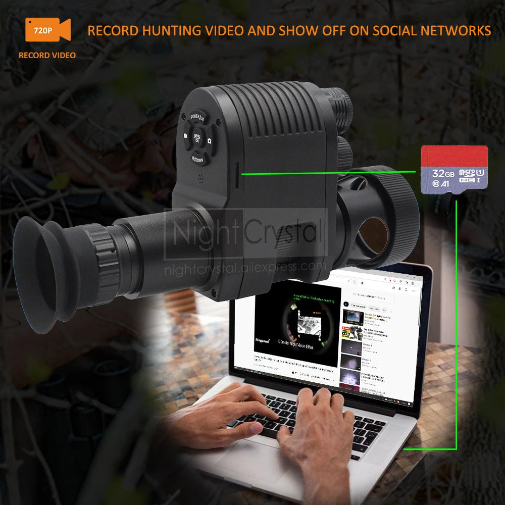 Best Hunting Night Vision Goggles with 850nm Rifle Thermal Scope - Clip-On Monocular Digital Camera for Red Dot Sight & Laser IR - Perfect for Night Hunting, Wildlife Observation & Tactical Missions