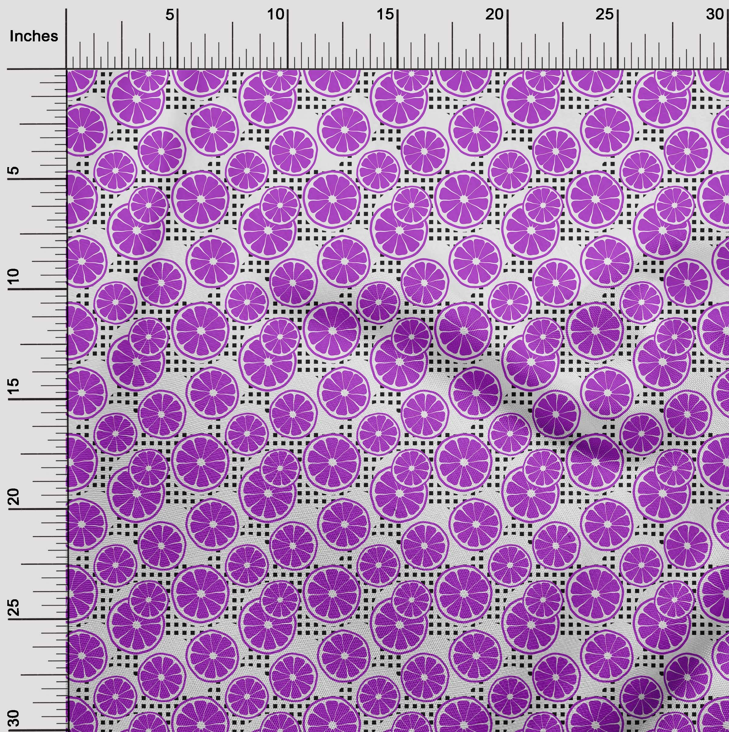 oneOone Georgette Viscose Purple Pineapple Print Fabric - 42 Inch Wide DIY Sewing Material for Dresses, Scarves & Home Decor | Premium Quality by The Yard