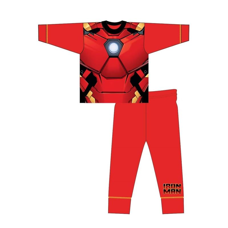 Marvel Iron Man Kids Pajama Set - Soft Cotton 2-Piece PJs for Boys Ages 2-8 Years | Superhero Sleepwear for Bedtime & Movie Nights