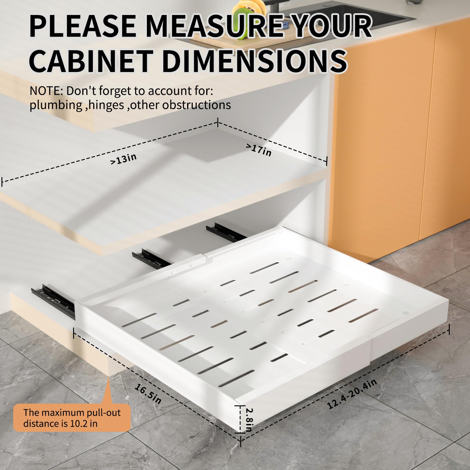 2 Pack Expandable Pull Out Cabinet Organizer (12.6