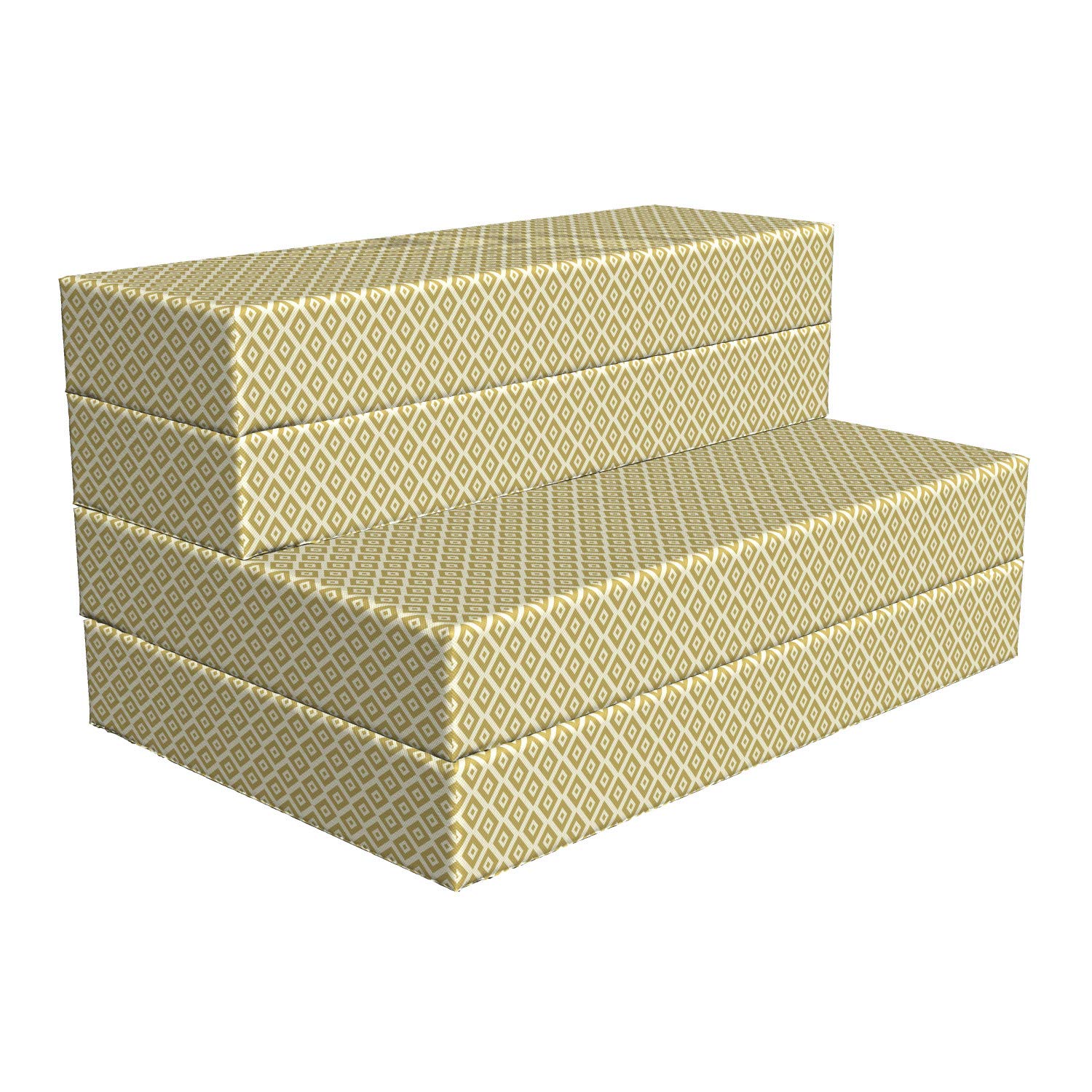 Ambesonne Retro Foldable Mattress - Diamond Line Pattern Twin Size 74.8