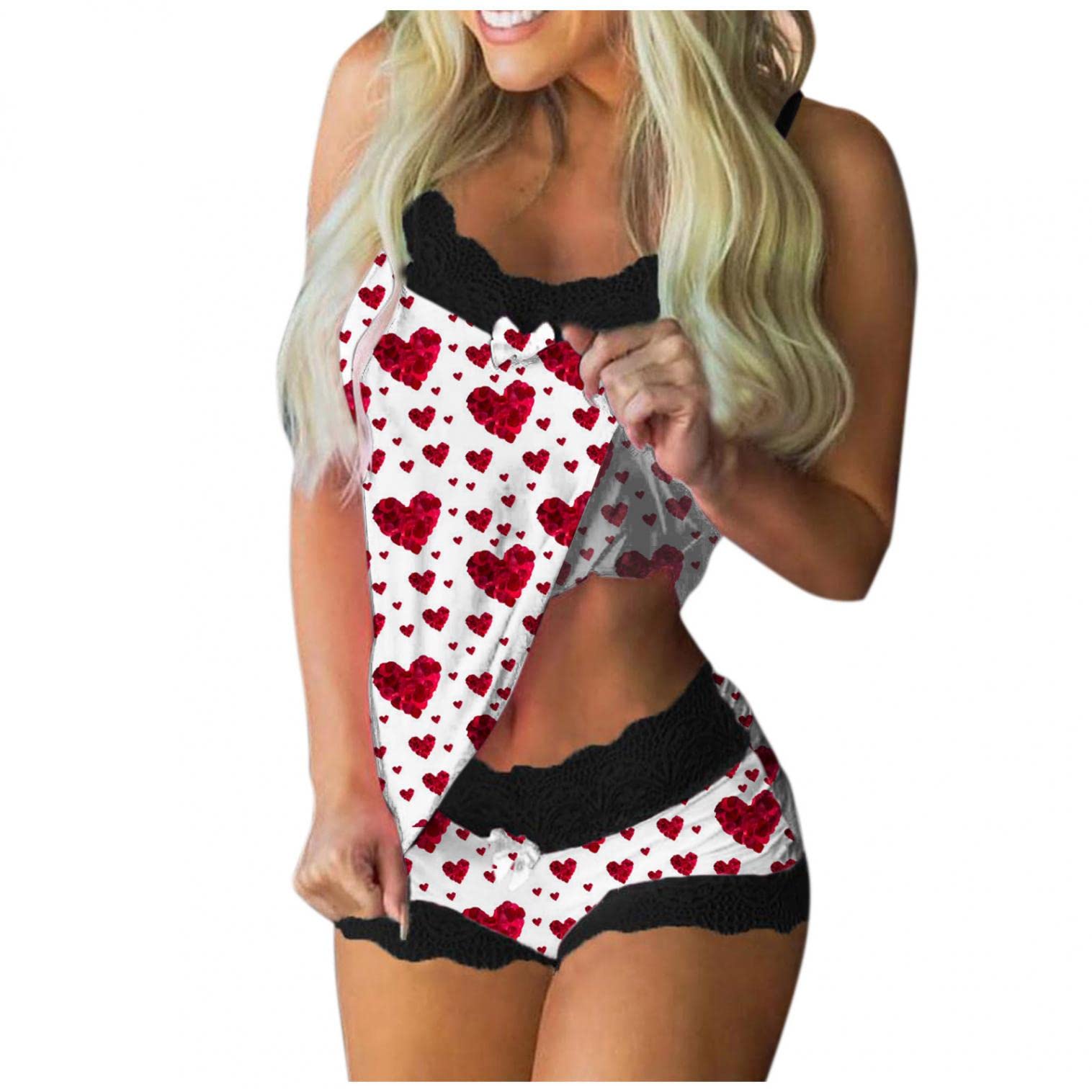 Xudanell Women's Sexy Lingerie Set - Naughty Babydoll Nightgown & Thong Two-Piece Underwear | Perfect for Valentine's Day, Honeymoon & Romantic Nights