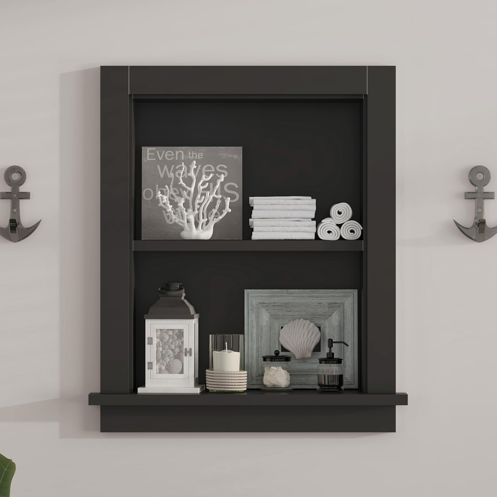 14x18 Inch Recessed Medicine Cabinet - Wall Mounted Bathroom Storage with Shower Niche | Black MDF Drywall Insert for Bathroom, Bedroom & Hallway Organization | Perfect for Small Spaces & Modern Home Decor