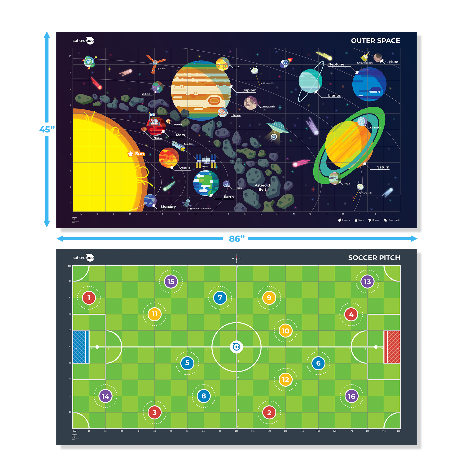 Sphero Space & Soccer Code Mat - Interactive STEM Learning Toy for Kids | Coding Games & Activities for Home & School Use