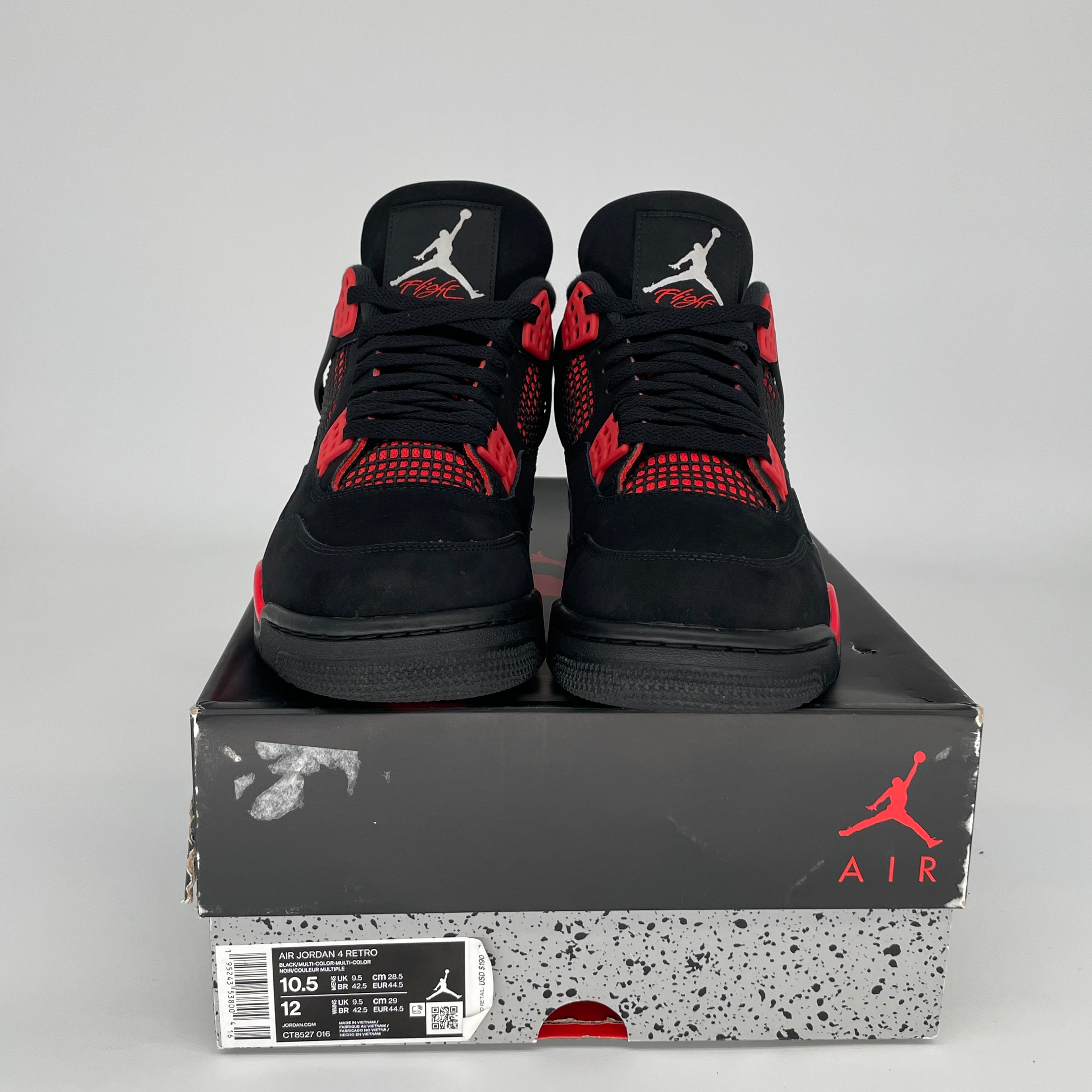 Air Jordan 4 Red Thunder Men's Basketball Shoes Size 10.5 (CT8527-016) - Retro Sneakers for Streetwear & Casual Fashion