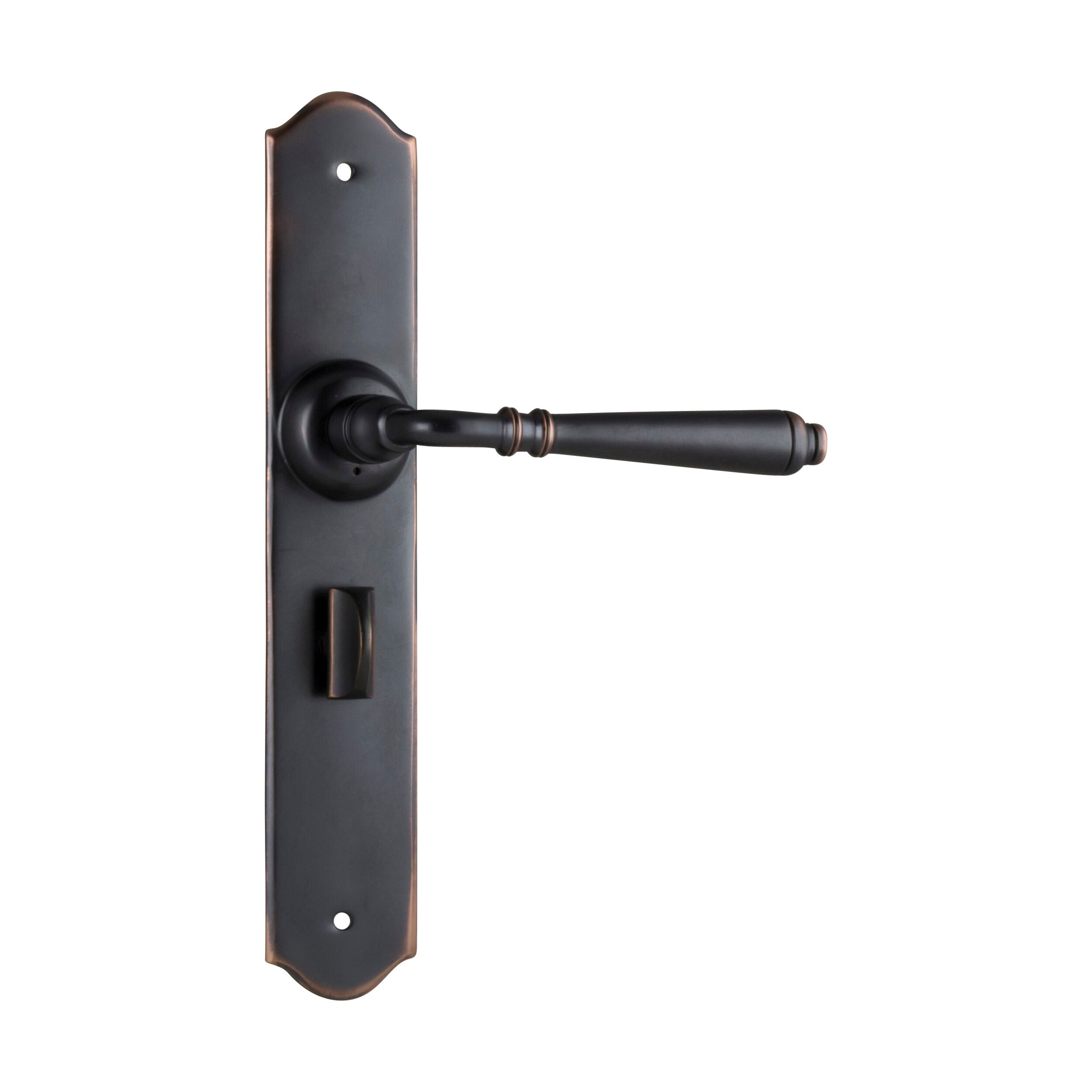 0746P Antique Copper Door Lever Reims Privacy Pair - 240mm Height x 40mm Width x 70mm Projection - Perfect for Bedroom, Bathroom & Interior Door Privacy Locks