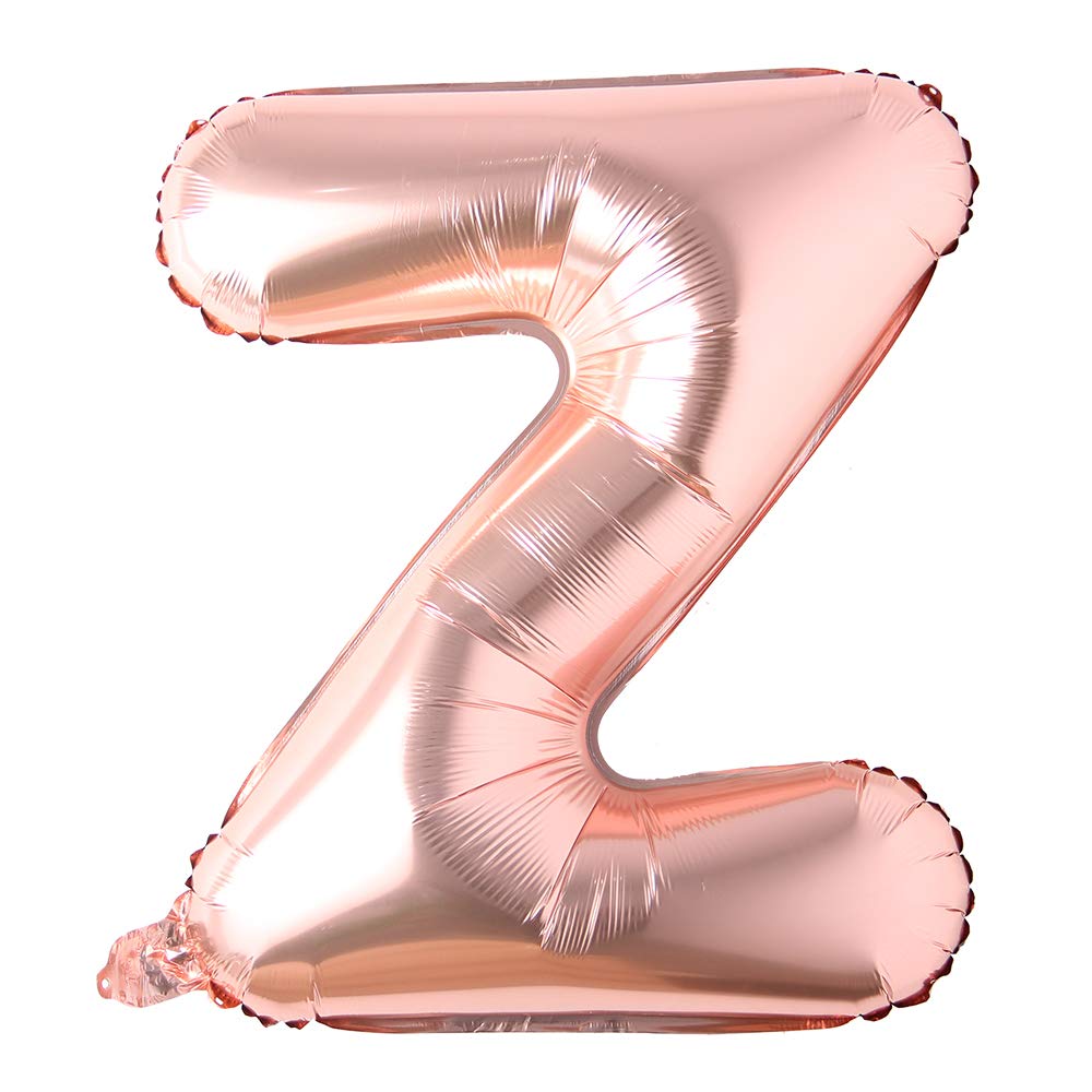 40 Inch Rose Gold Letter & Number Foil Balloons for Party Decorations - Wedding, Bachelorette, Birthday, Bridal Shower, Graduation, Anniversary Celebration - Helium Ready Mylar Balloons for Indoor & Outdoor Events