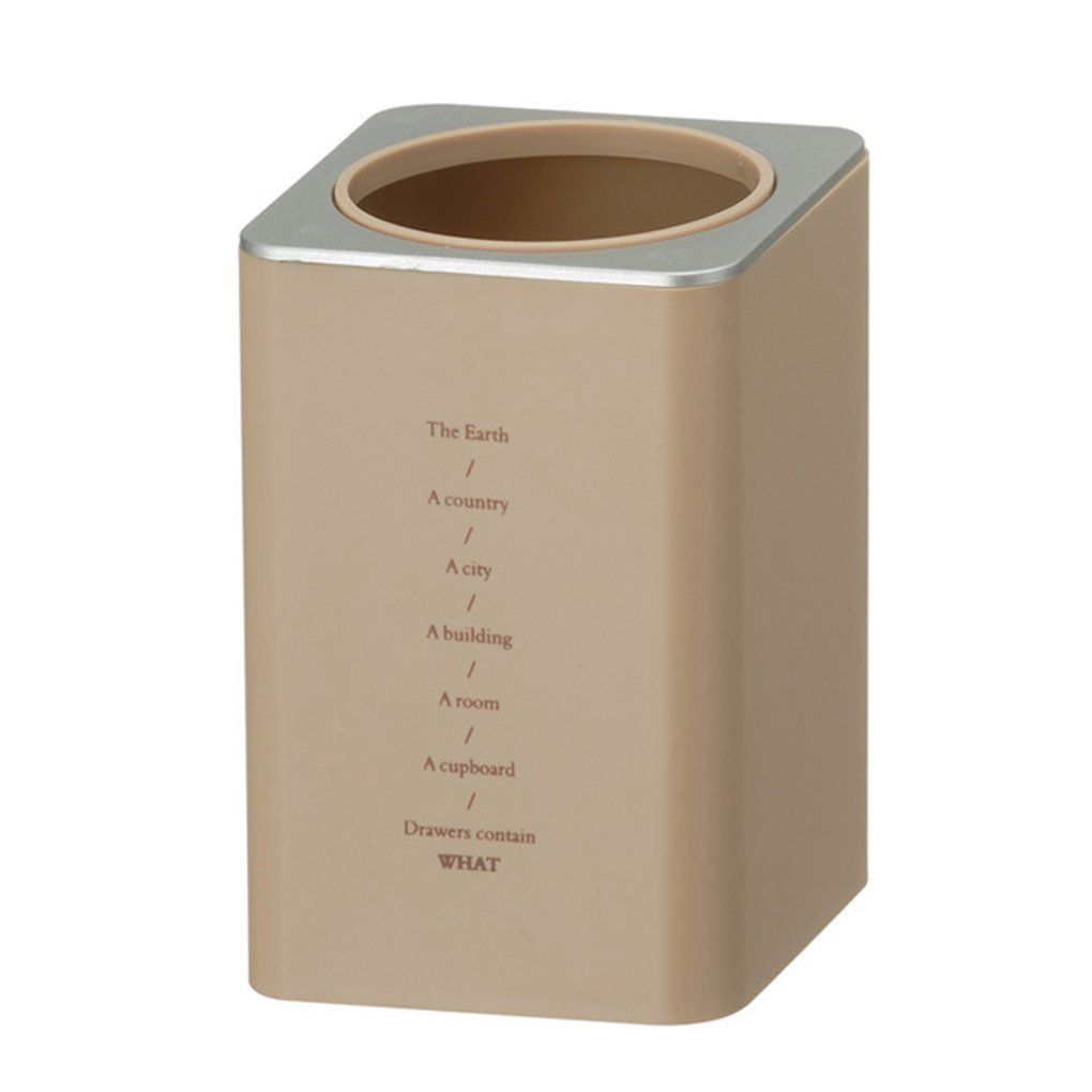 Square Plastic Pen Holder - Desktop Pencil Organizer & Stationery Cup for Office, School, and Home Use | Desk Accessories Container Box for Pens, Markers, and Writing Tools
