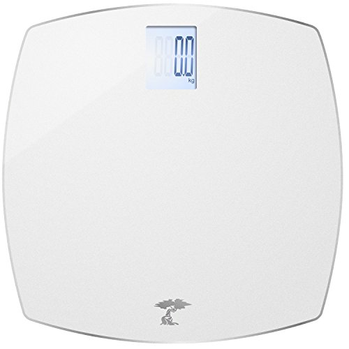 ToiletTree Products 400 lb Capacity Precision Digital Glass Bathroom Scale - Ultra Slim, Accurate Weight Measurement for Home, Gym & Health Tracking - Super White Finish