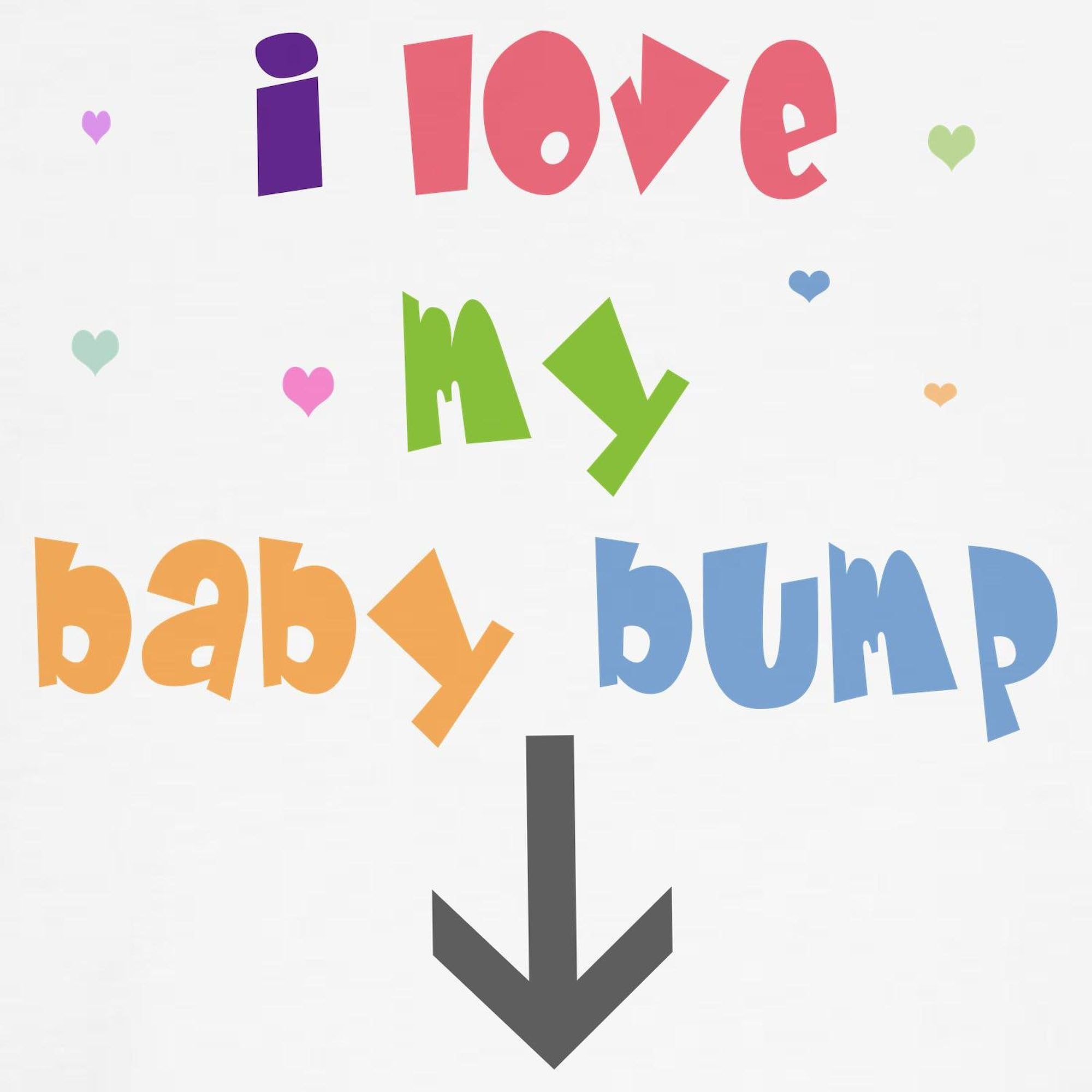 I Love My Baby Bump Maternity T-Shirt for Women - Comfortable Ruched Side Pregnancy Tee - Perfect for Baby Showers, Maternity Photos & Everyday Wear