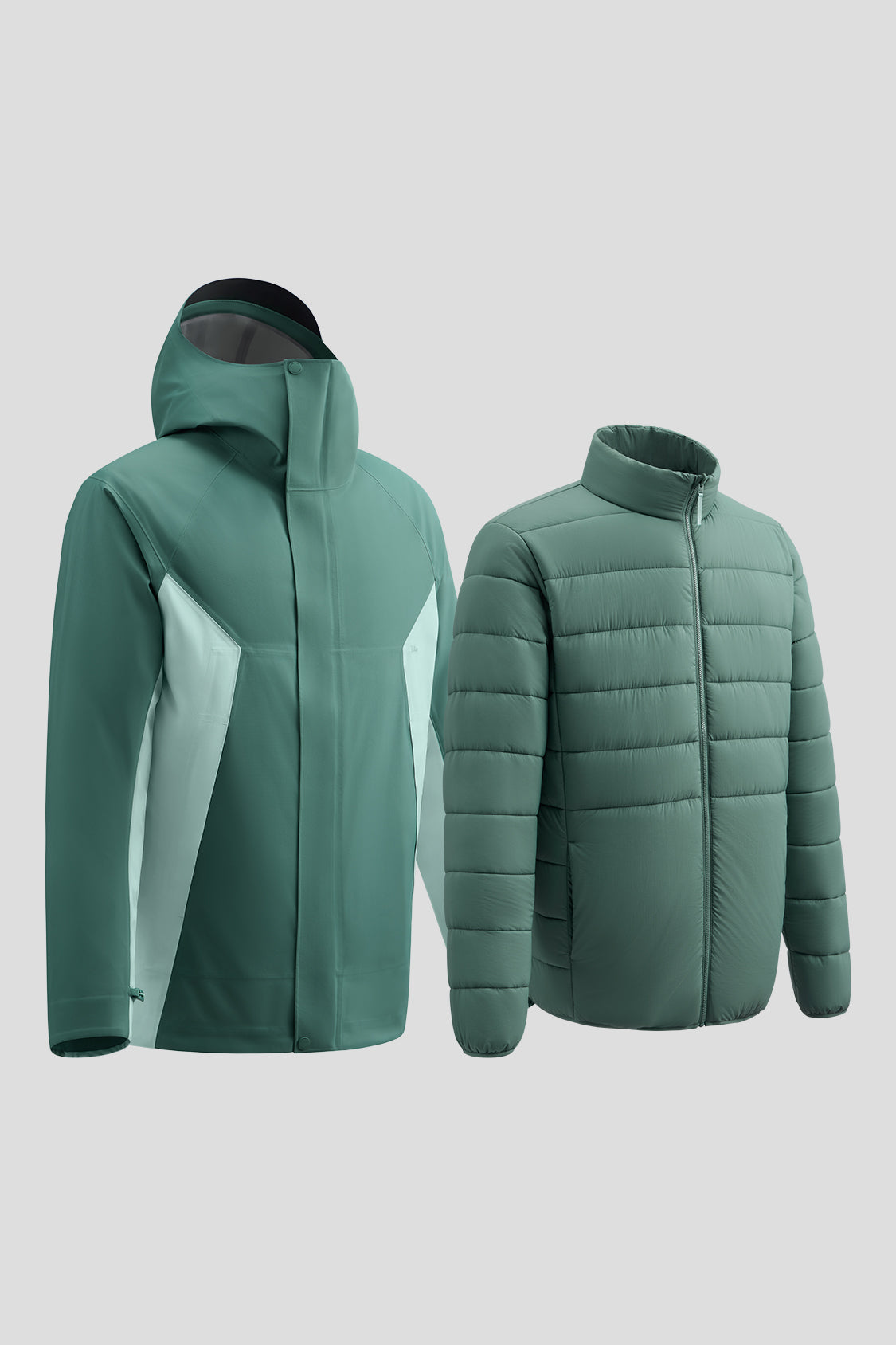 ElementFlex Men's 3-in-1 Relaxed Jacket - Lightweight Waterproof Windbreaker for Hiking, Camping & Outdoor Activities