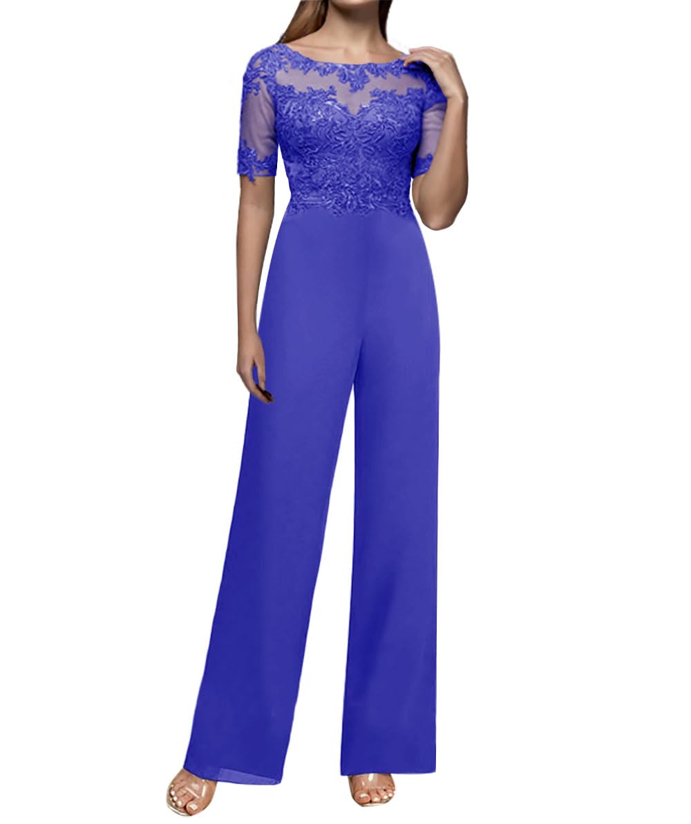 Elegant JAEDEN Mother of The Bride Jumpsuits & Lace Pantsuits - Chiffon Evening Gowns with Sleeves for Weddings & Formal Events