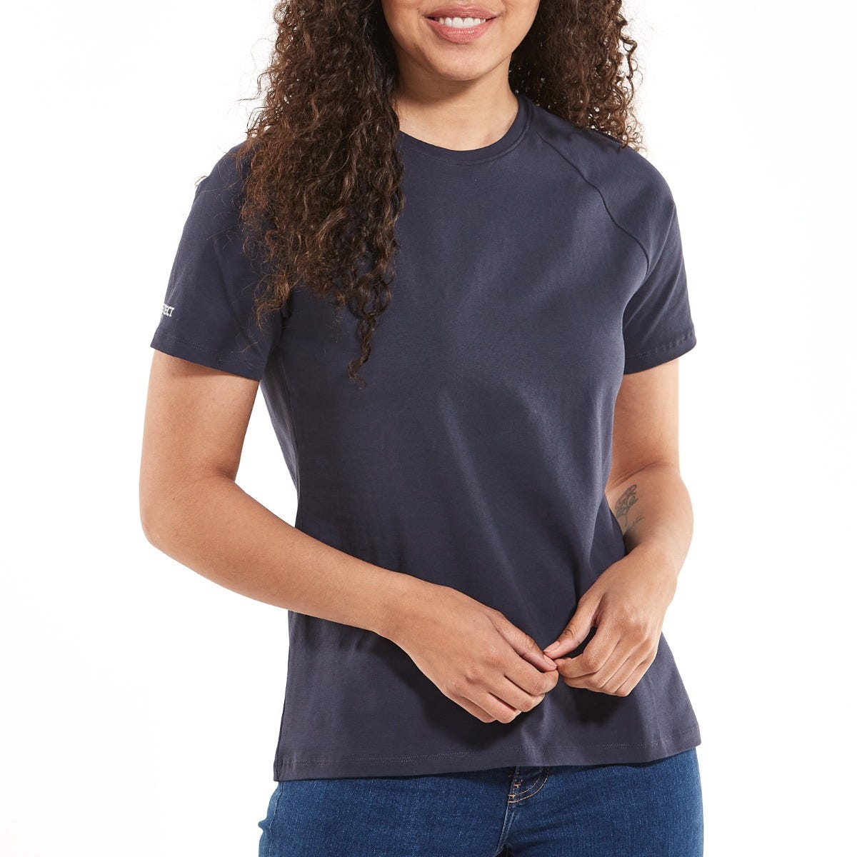 Women's Contractor Short Sleeve T-Shirt - Comfortable Work Tee in Midnight Blue | Perfect for Construction, Landscaping & Outdoor Jobs