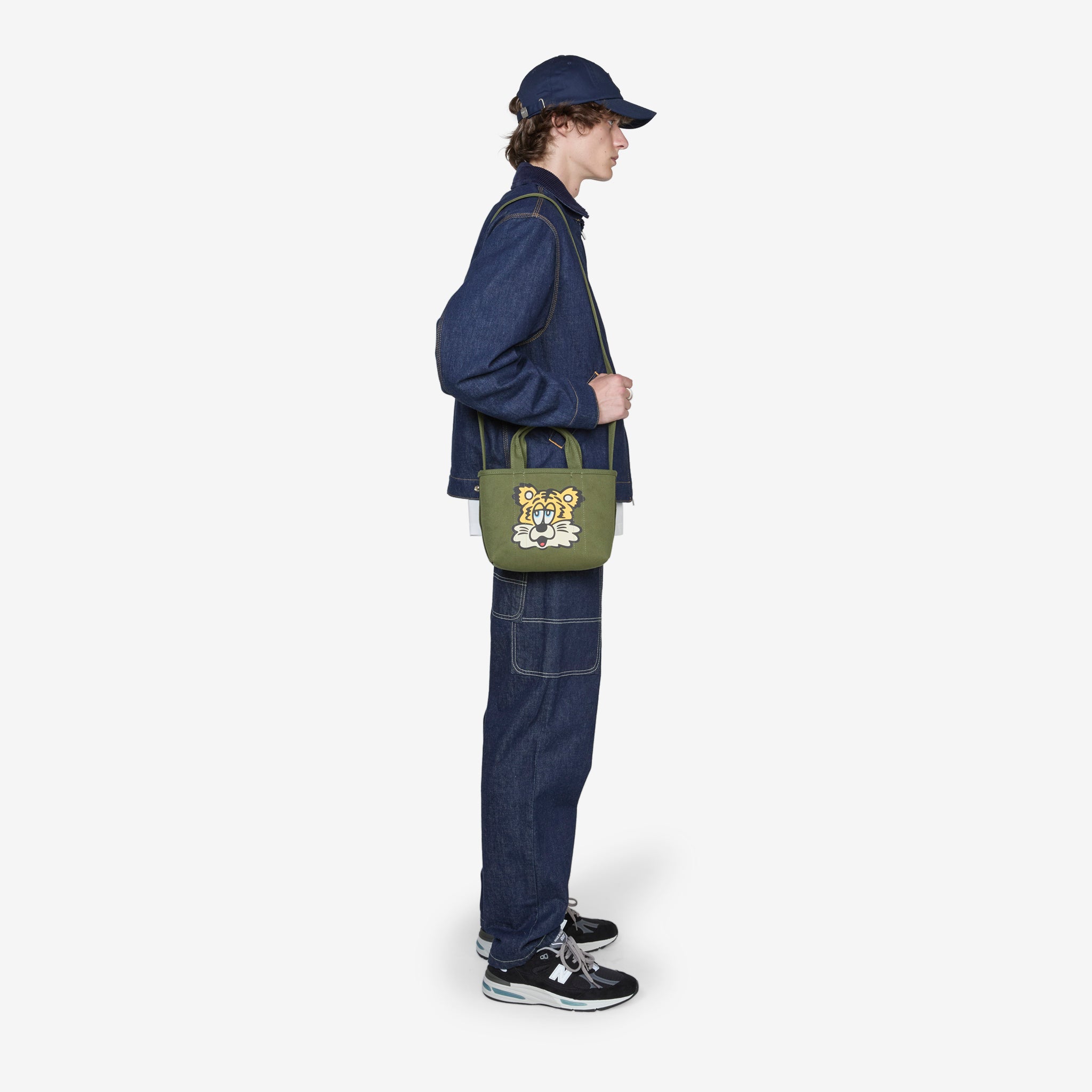 KENZO VERDY MARKET Small Reversible Tote Bag in Khaki | Fashionable Unisex Shoulder Bag for Shopping, Beach & Daily Use