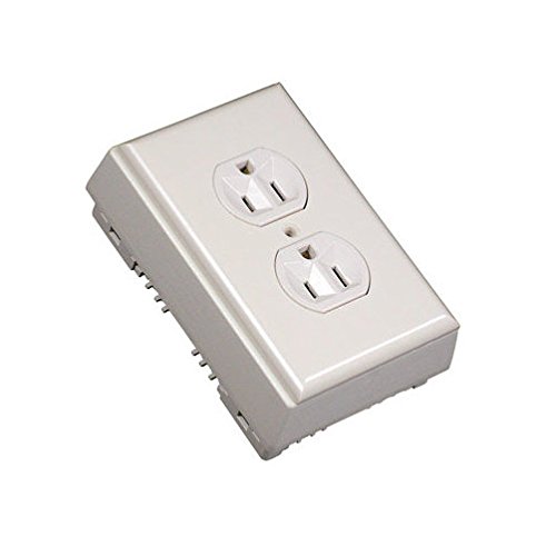 Wiremold Outlet Kit - Surface Mount Non-Metallic Electrical Box, Paintable Ivory Cover for Home & Office Wiring - Perfect for DIY Electrical Projects and Renovations
