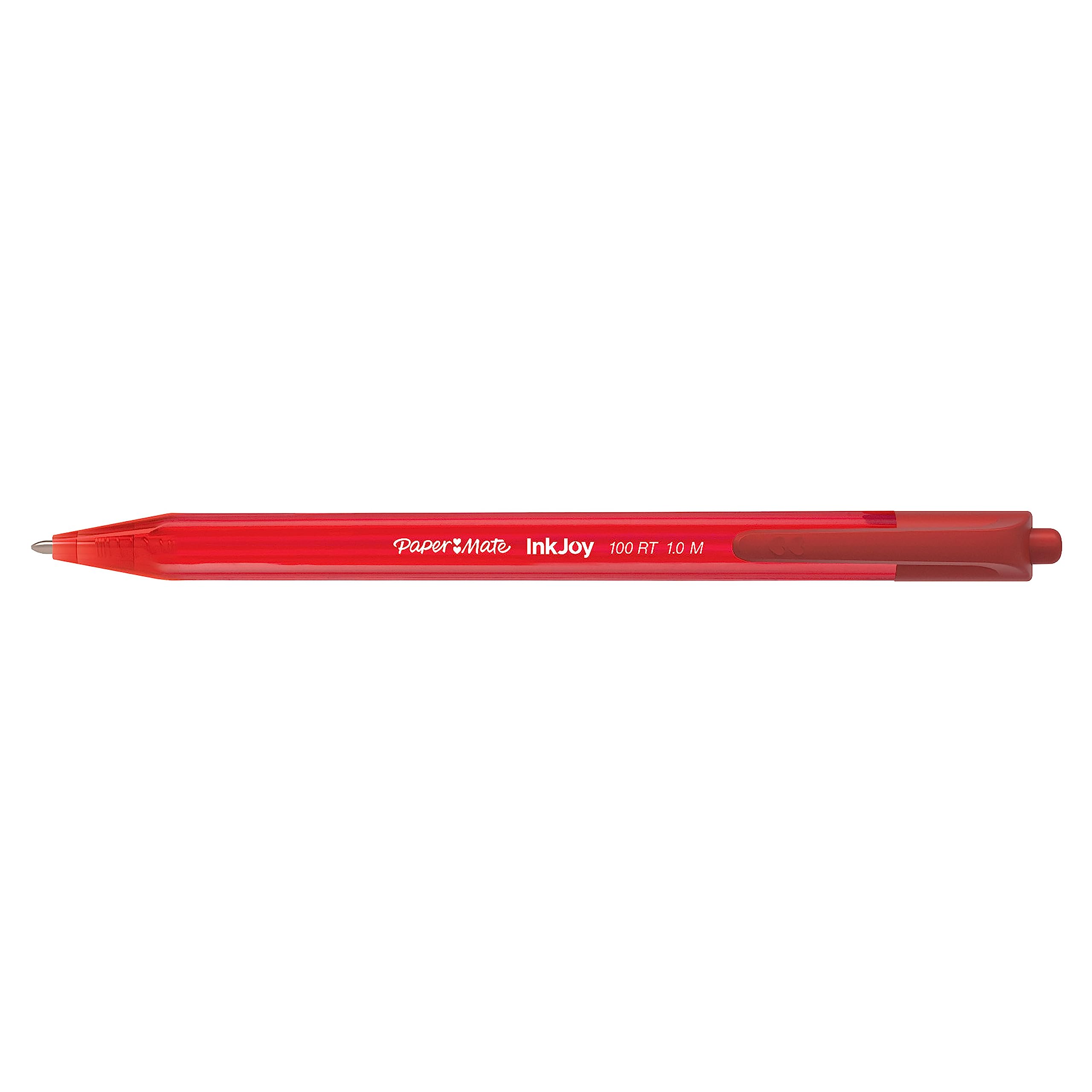 Paper Mate InkJoy 100RT Retractable Ballpoint Pens - Medium Point (1.0mm) - Red Ink - 20 Count Pack - Smooth Writing for Office, School & Note Taking