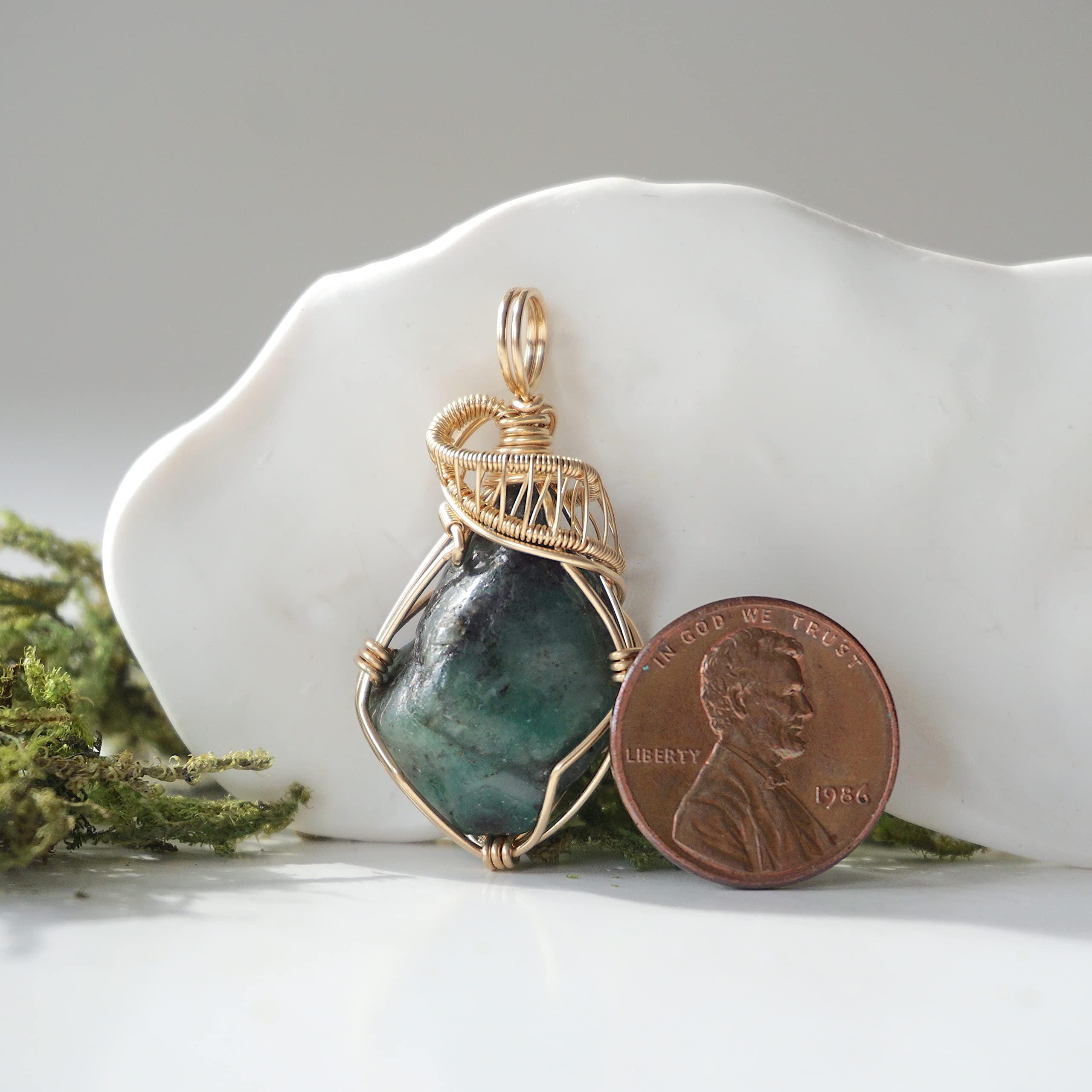 Handmade Women’s Emerald Necklace - 18 Inch Gold Filled Chain, May Birthstone Jewelry - Perfect Gift for Mother’s Day, Anniversary & Special Occasions