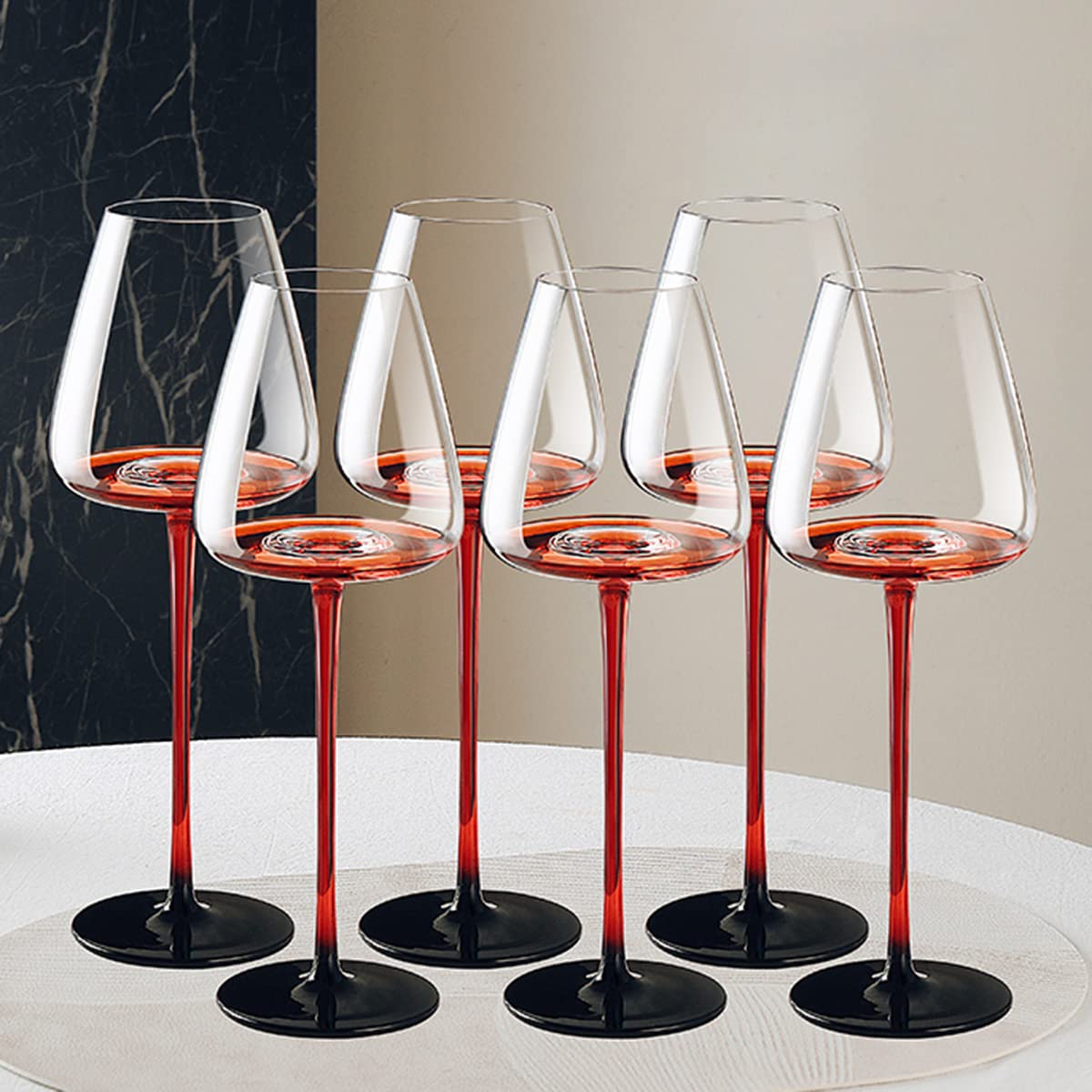 Premium Hand Blown Wine Glasses Set - 29oz Crystal Clear Stemware for Red & White Wine - 6 Piece Elegant Glassware Set with Built-in Aerator - Perfect for Dinner Parties, Weddings & Romantic Gifts for Men & Women