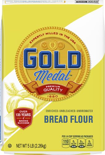 Premium Unbleached Bread Flour - Gold Medal Quality, 5 lb Bag | Perfect for Artisan Bread, Pizza Dough & Homemade Pastries